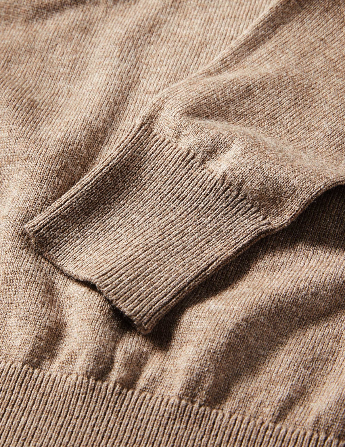 Pullover mit eckigem Ausschnitt und Puffärmeln-Dunkles Nerzbraun Melange - Image 6