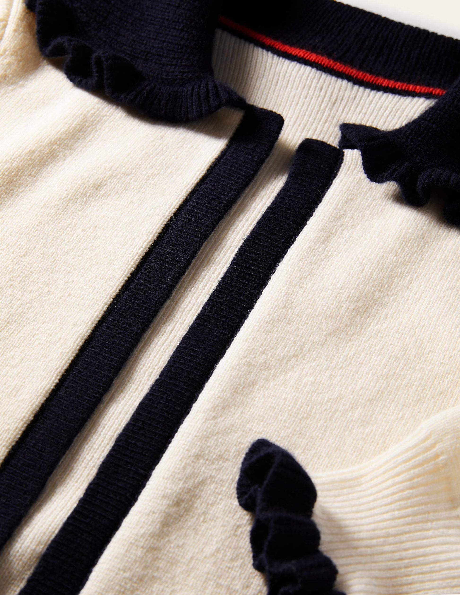 Frill Collared Cardigan-Ivory/Navy-6