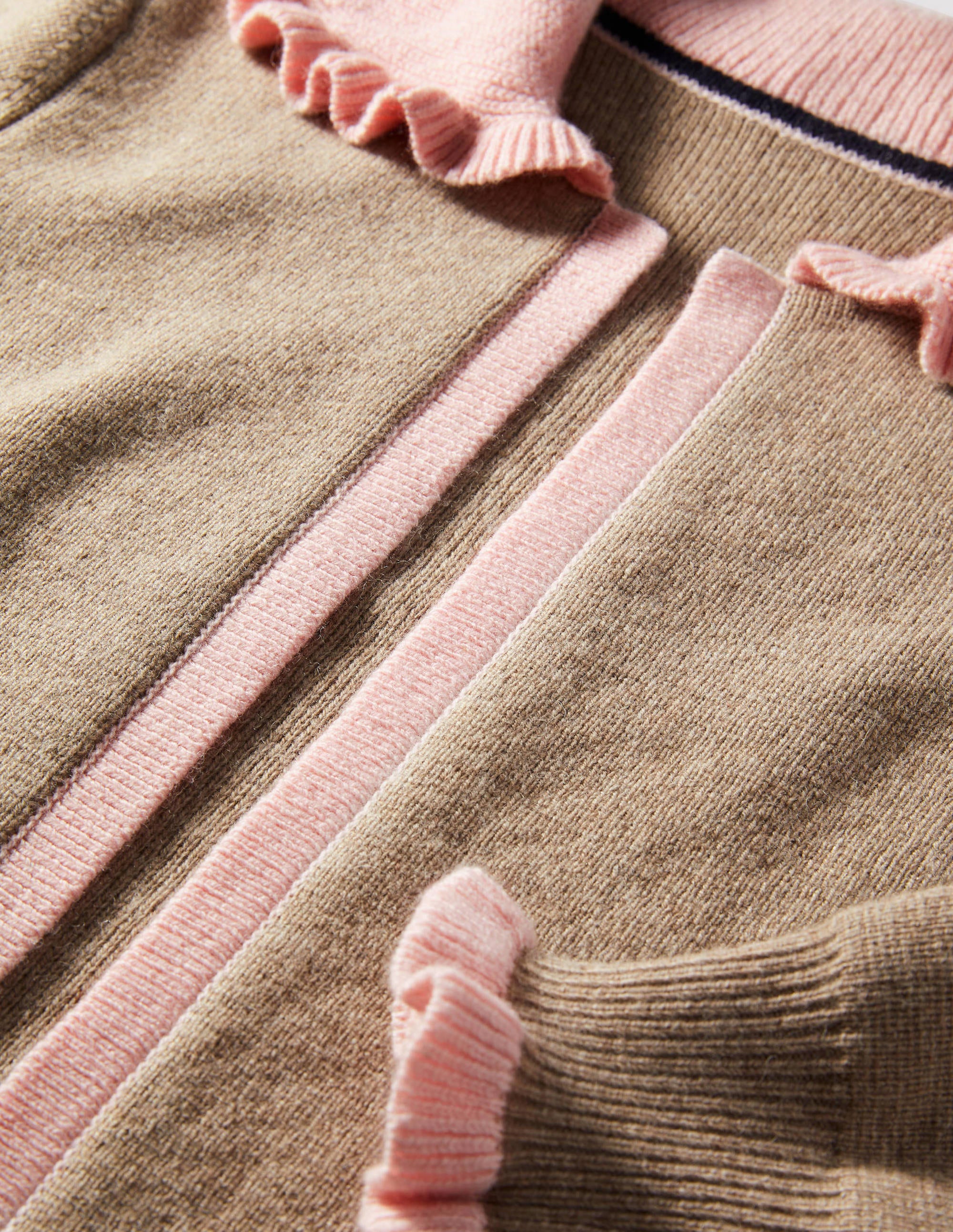 Gilet à col volanté-Taupe foncé chiné/Milkshake - Image 6