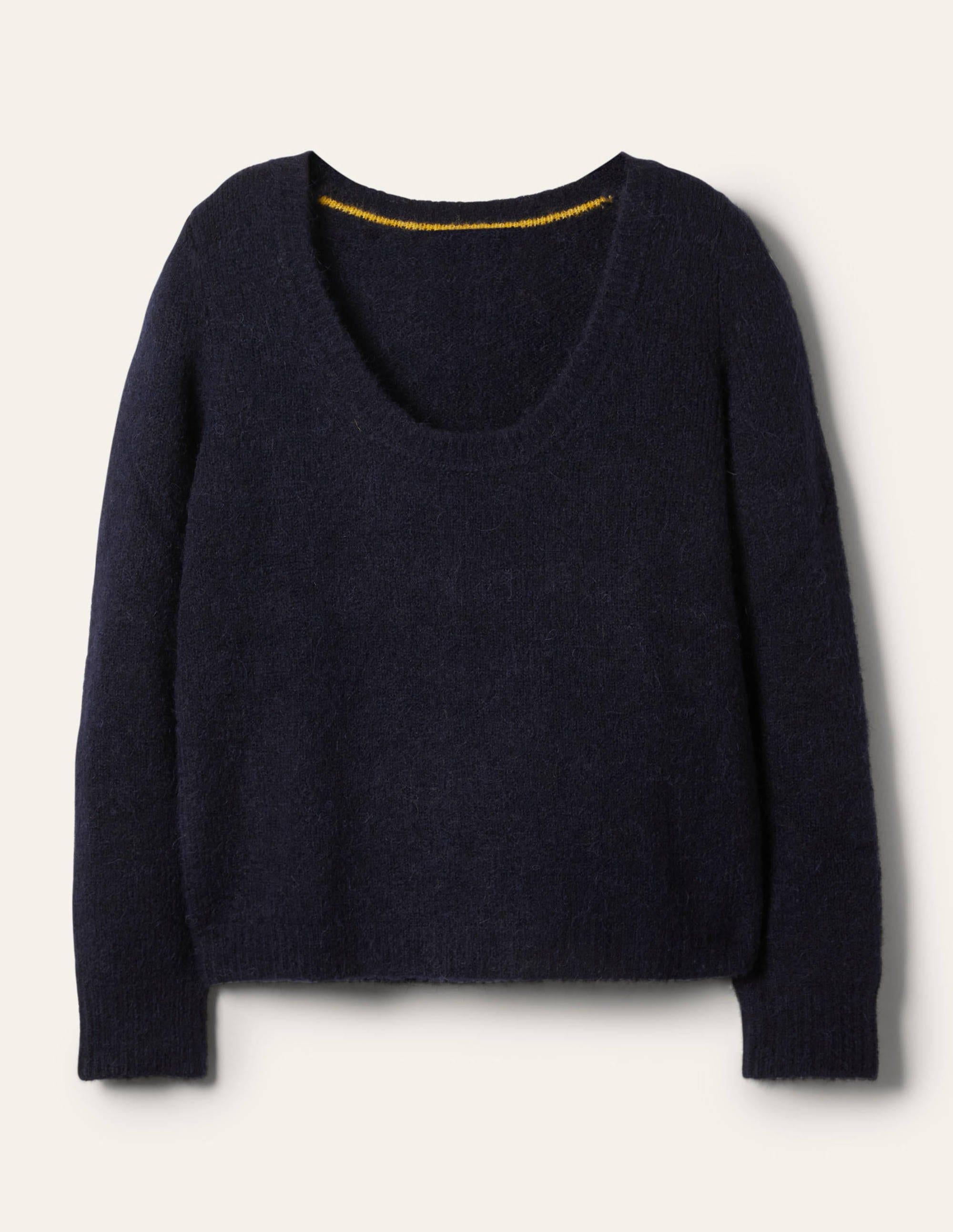 Flauschiger Pullover mit Rundhalsausschnitt-Marineblau - Image 5