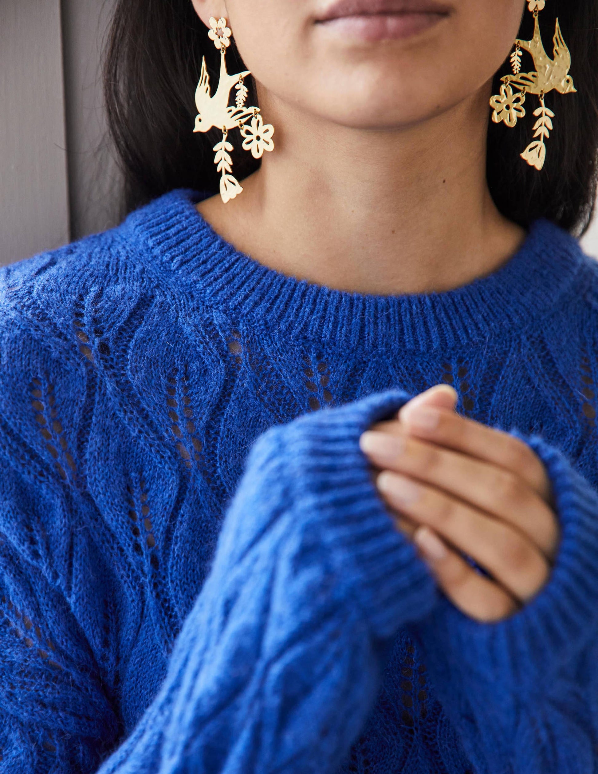Pull duveteux en pointelle-Cobalt-2
