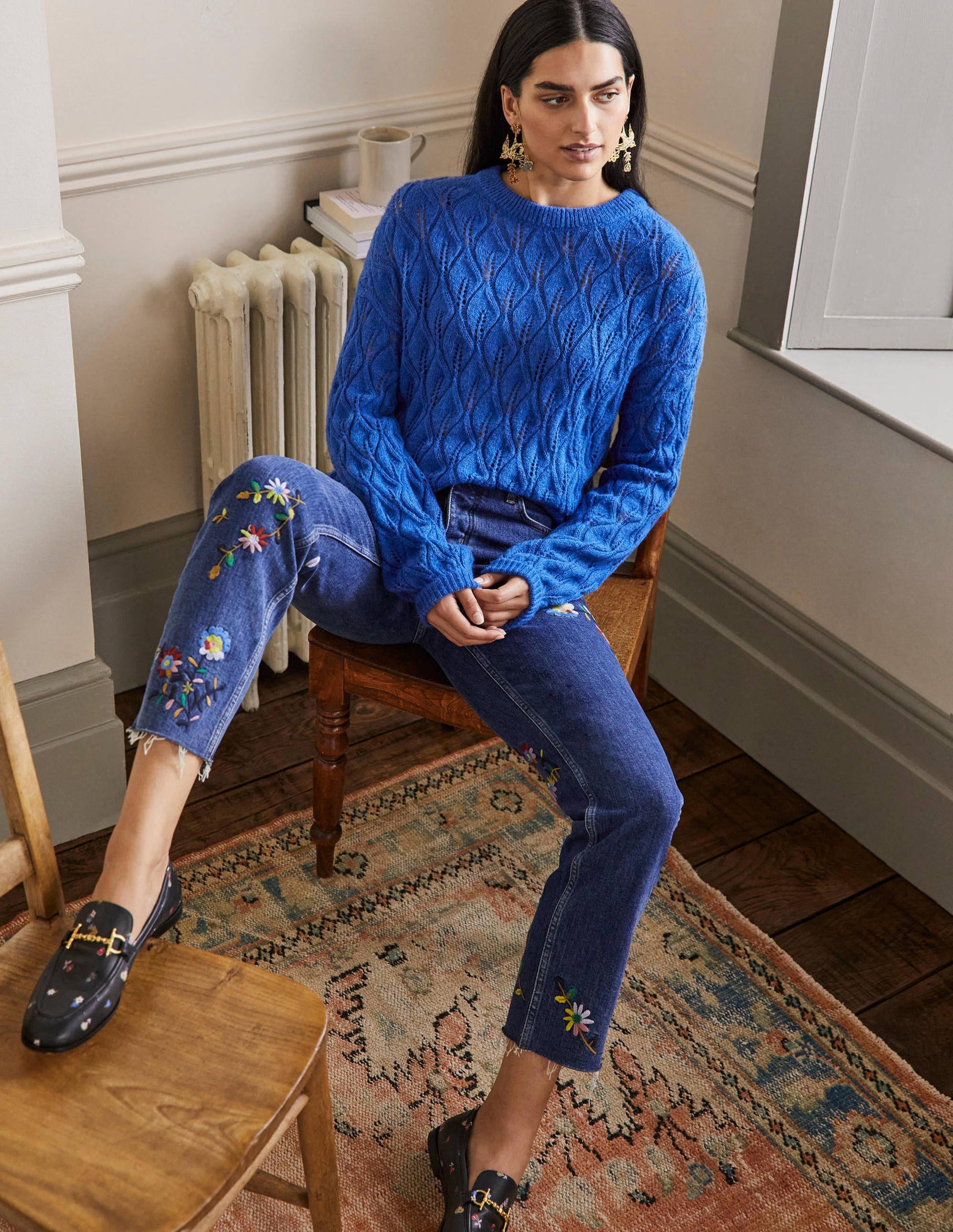 Pull duveteux en pointelle-Cobalt-4