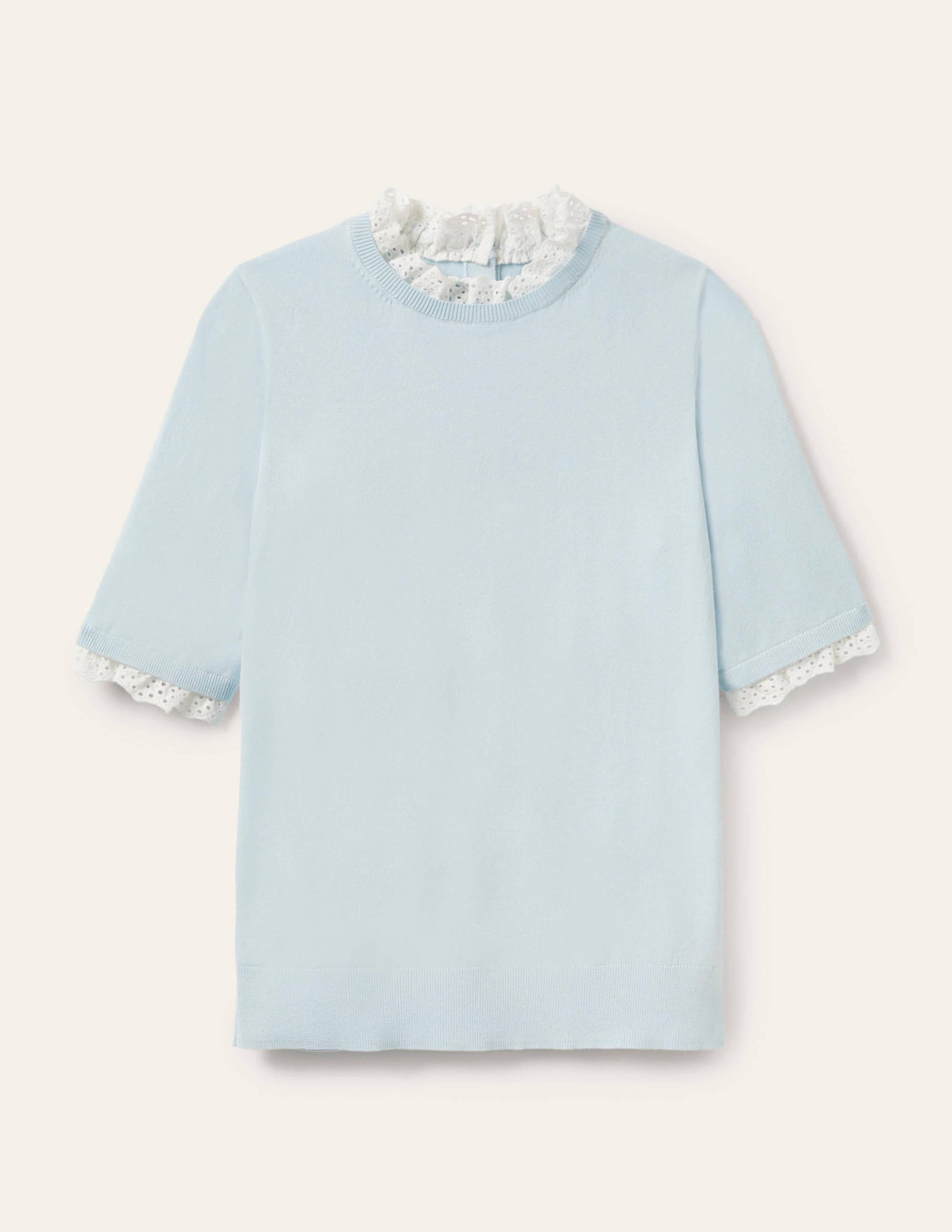 Strick-T-Shirt aus einer Webmischung-Morgendämmerungsblau-5