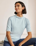 Strick-T-Shirt aus einer Webmischung-Morgendämmerungsblau