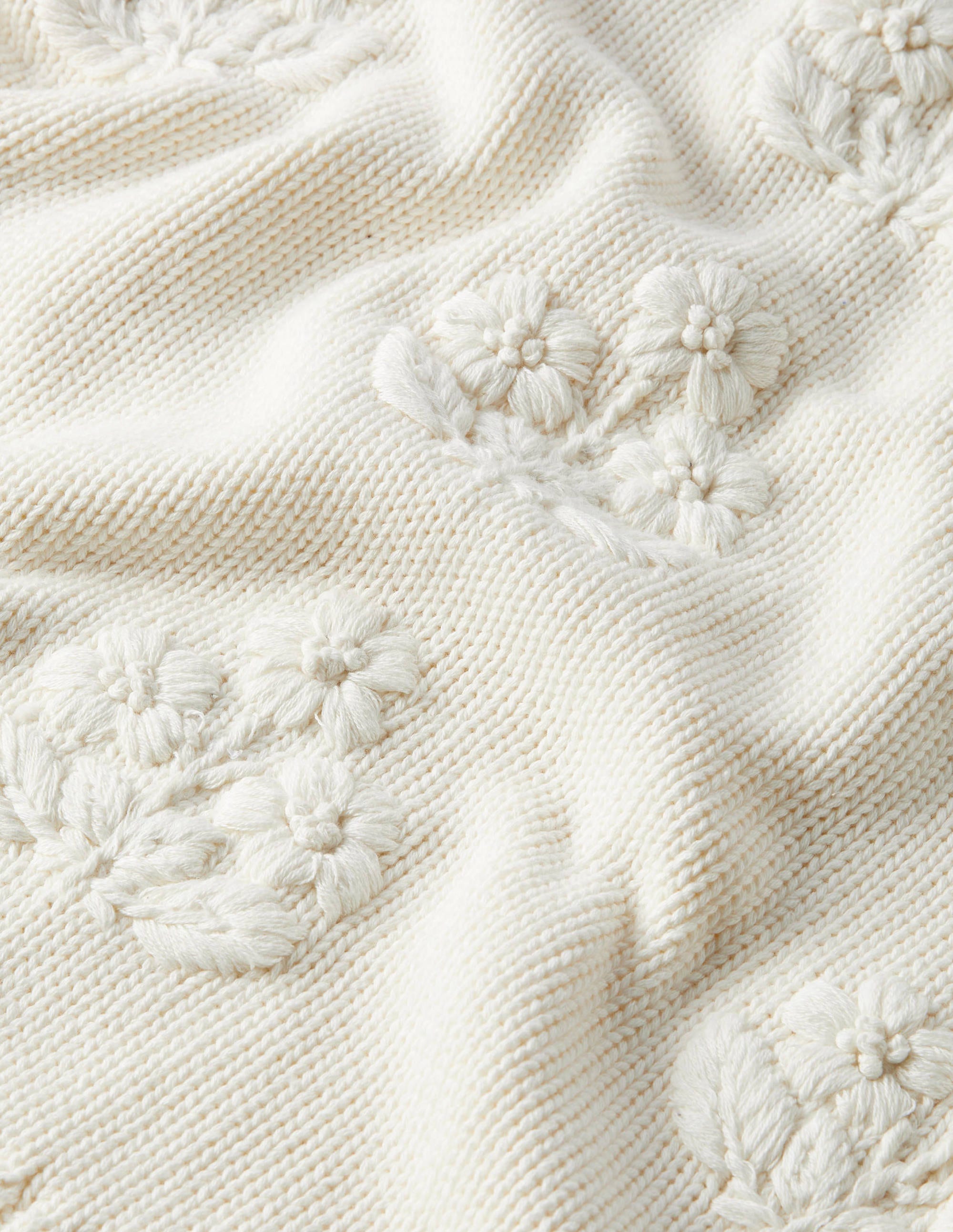 Embroidered Blouson Jumper-Ivory, Embroidery - Image 5