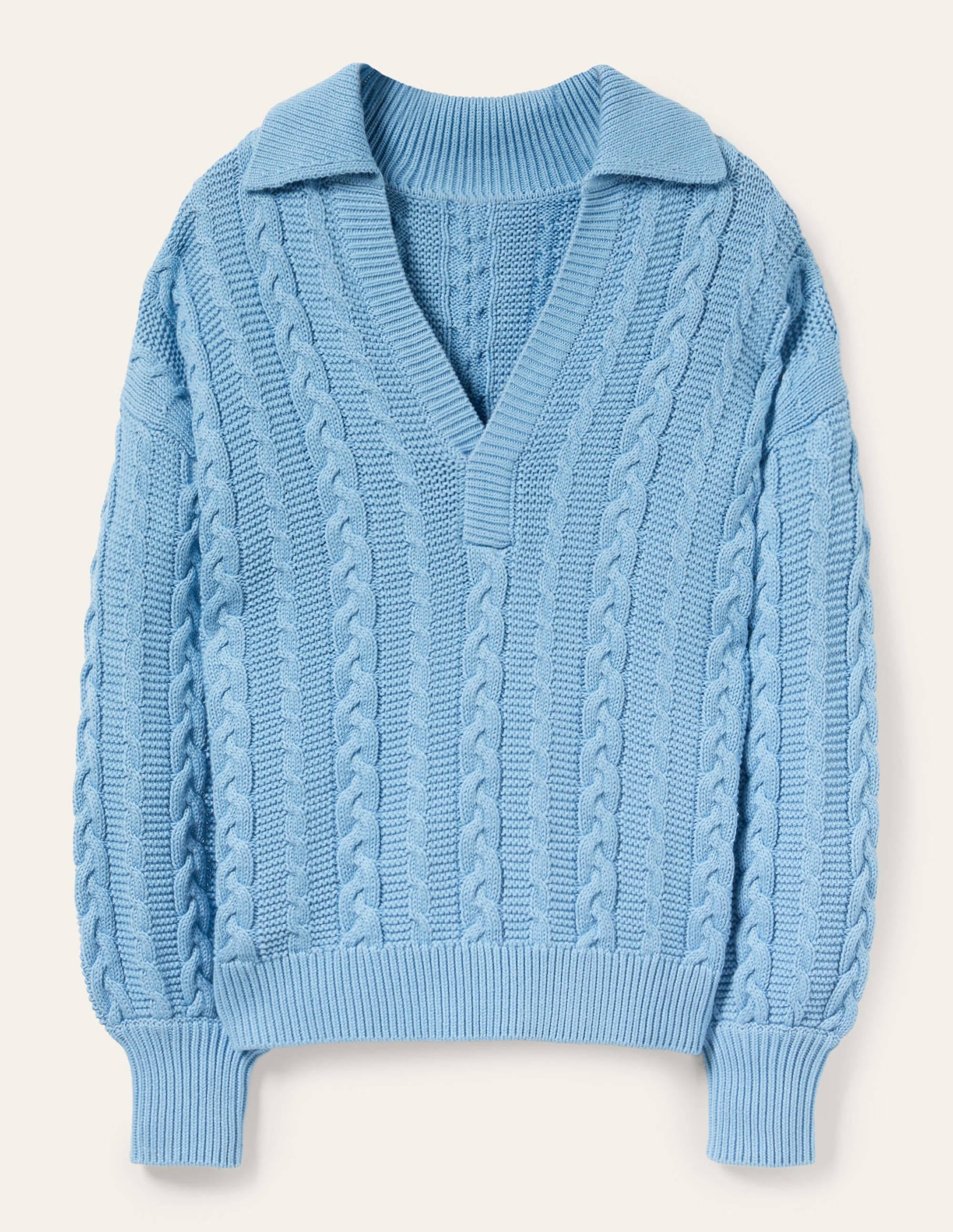 Henley-Pullover mit Zopfstrickmuster-Traube/Hyazinthe - Image 6