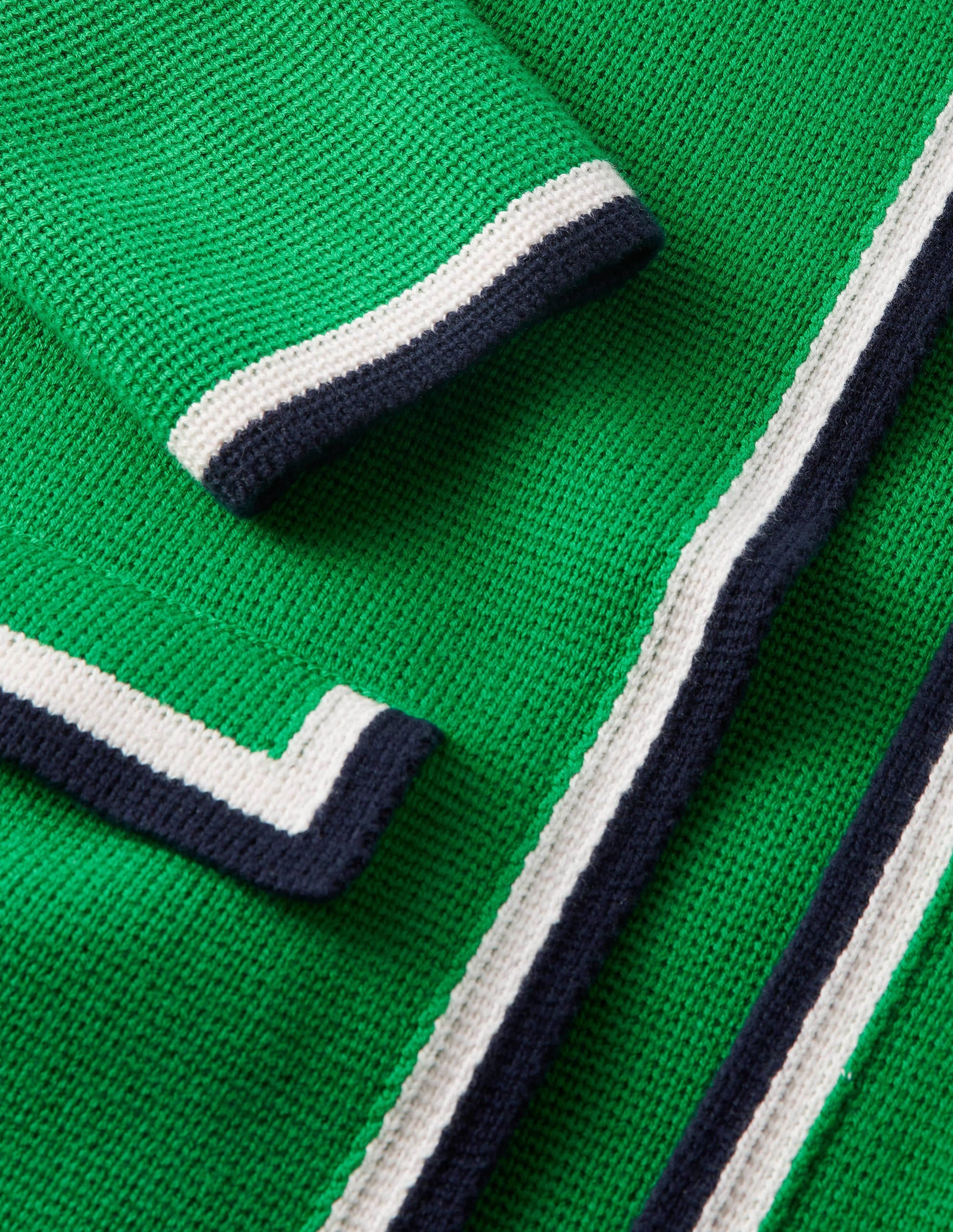 Gestreifte Strickjacke mit Borte-Schottengrün - Image 5