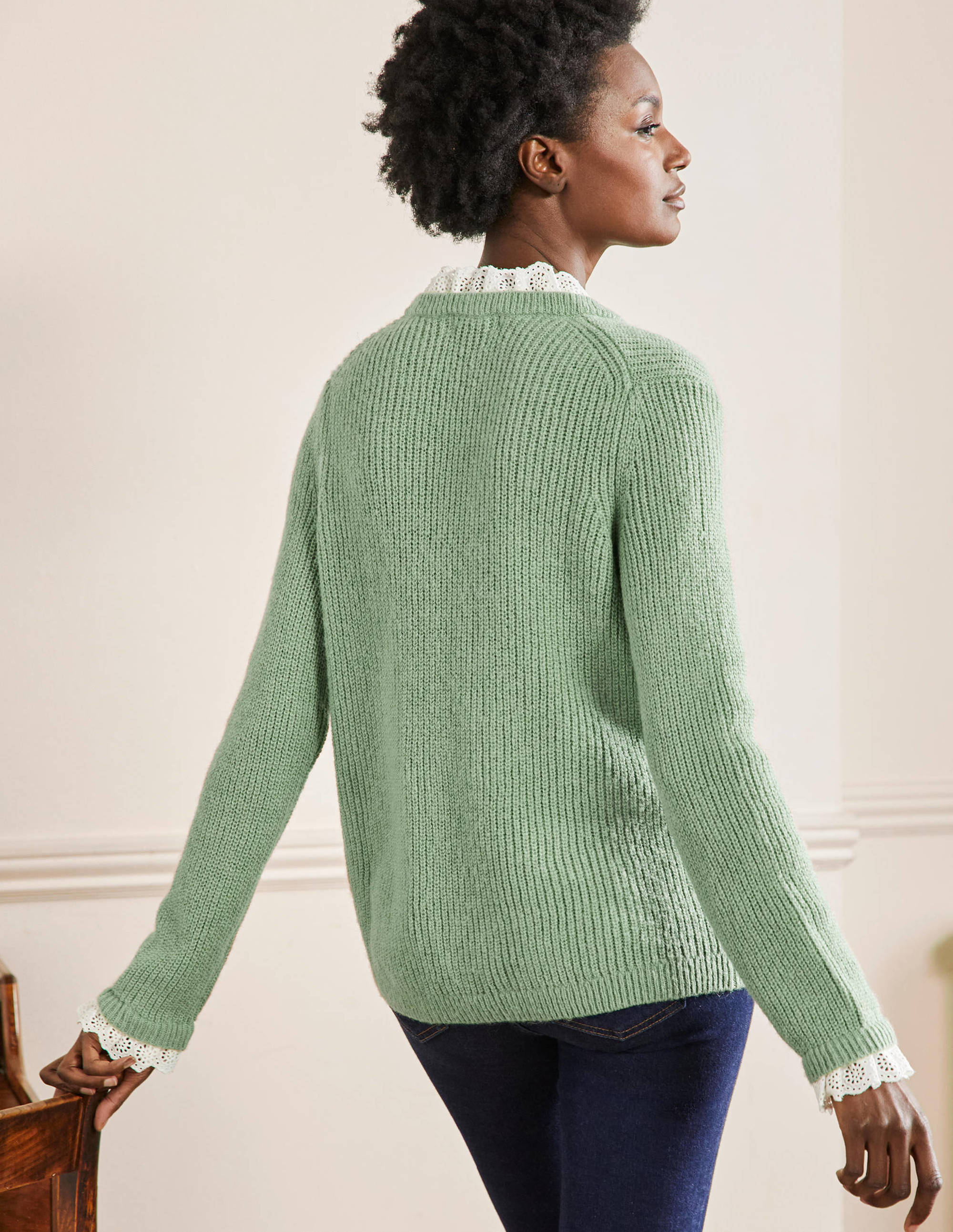 Pull côtelé mélangé-Basilic - Image 3