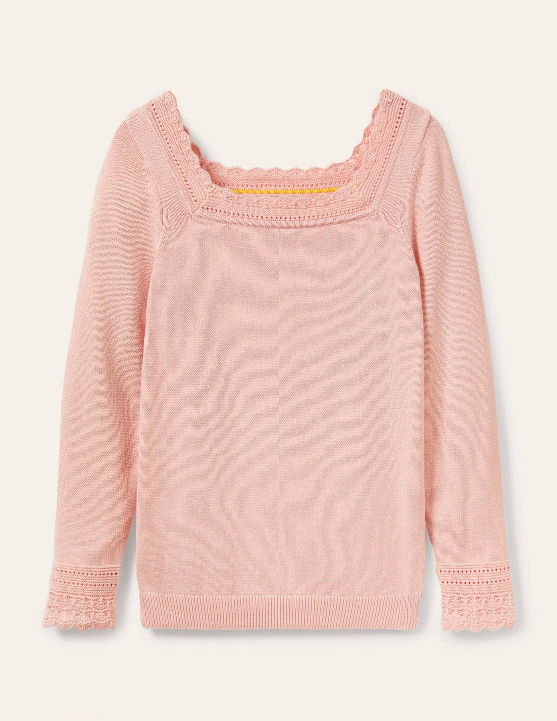 Pullover mit gehäkeltem Muschelsaum-Milchshake-6