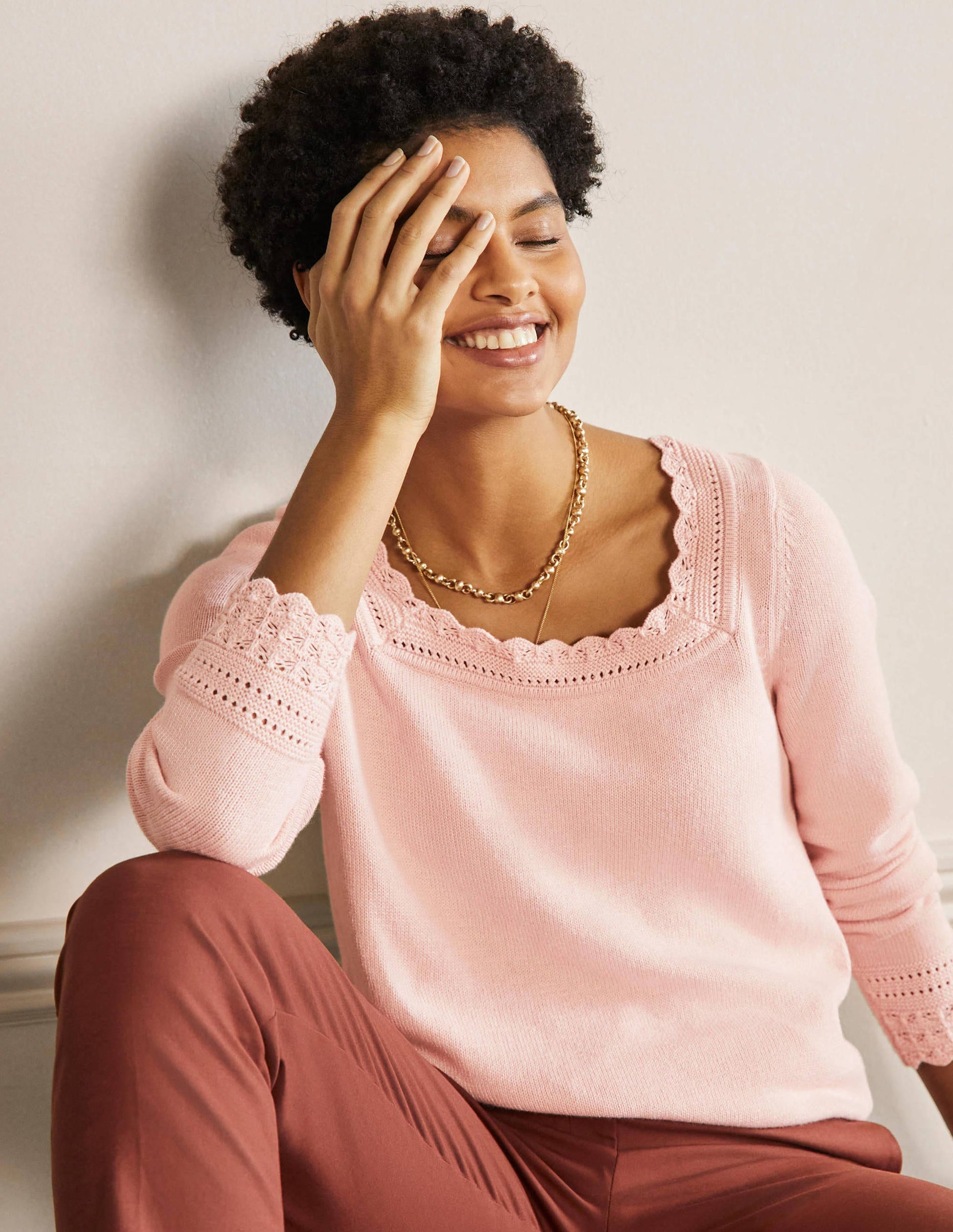 Pullover mit gehäkeltem Muschelsaum-Milchshake-4
