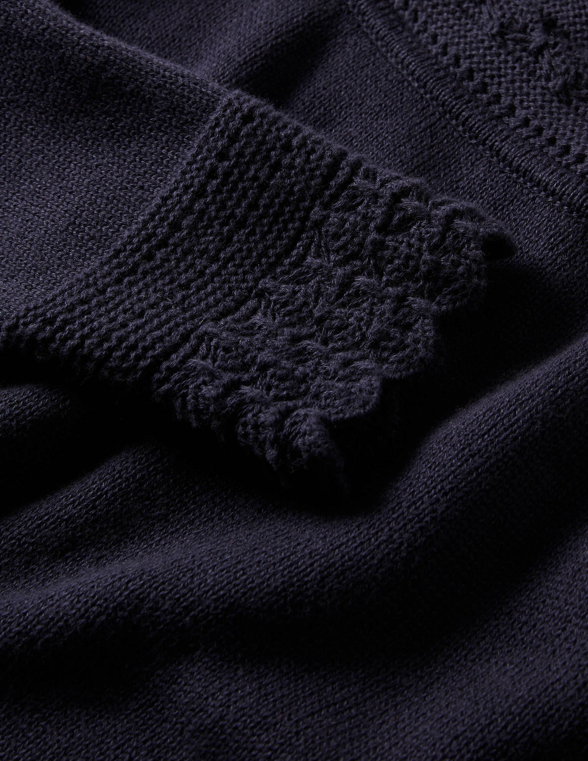 Pullover mit gehäkeltem Muschelsaum-Marineblau - Image 5