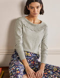 Pull avec col noué à l'arrière-Gris chiné