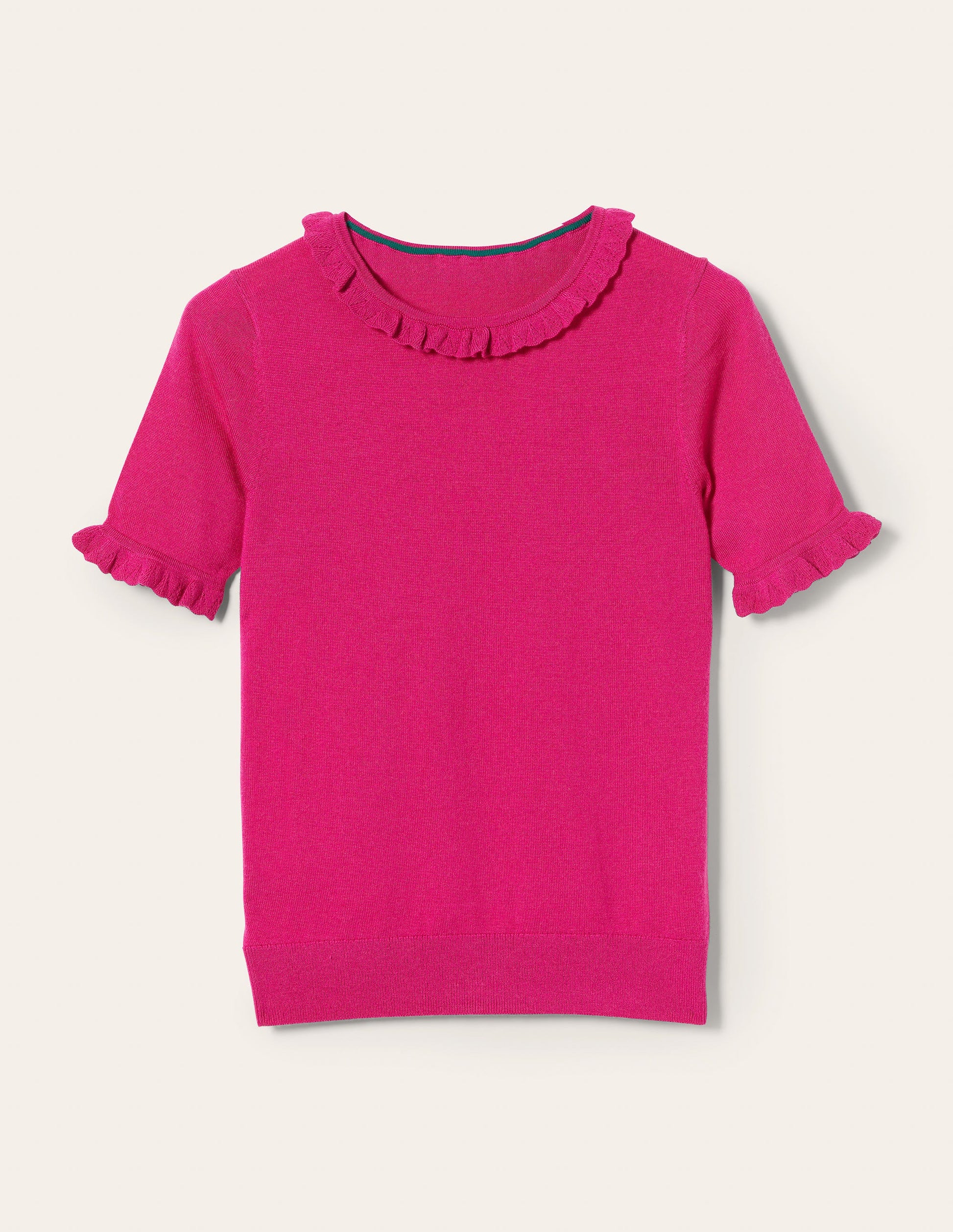 Merino-Strickoberteil-Wassermelonenrosa-9