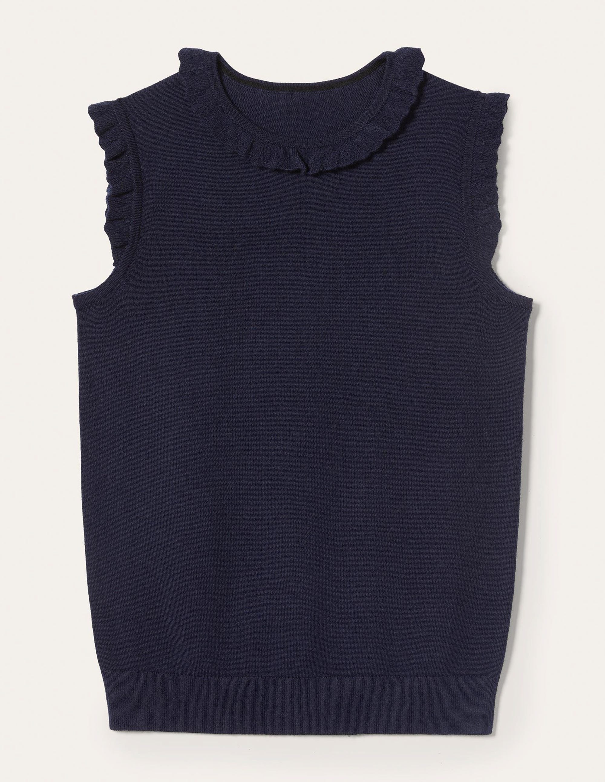 Débardeur en maille mérinos-Bleu marine - Image 12