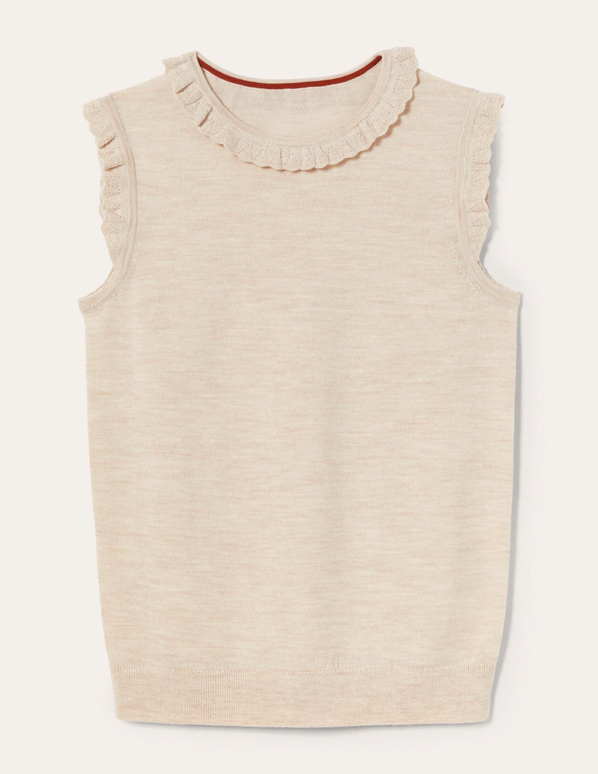 Merino Knitted Tank Top-Oatmeal Melange - Image 9