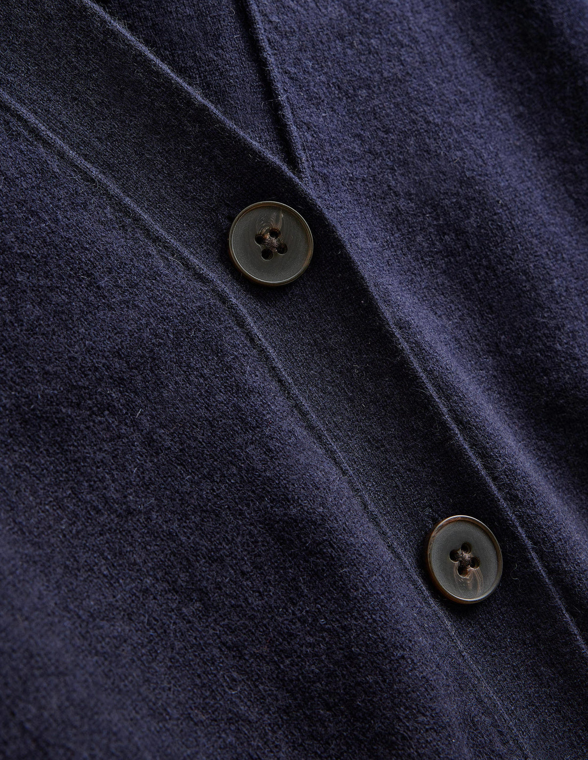 Kaschmircardigan mit V-Ausschnitt-Marineblau - Image 8