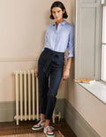 Pantalon Richmond noué à la taille-Bleu marine