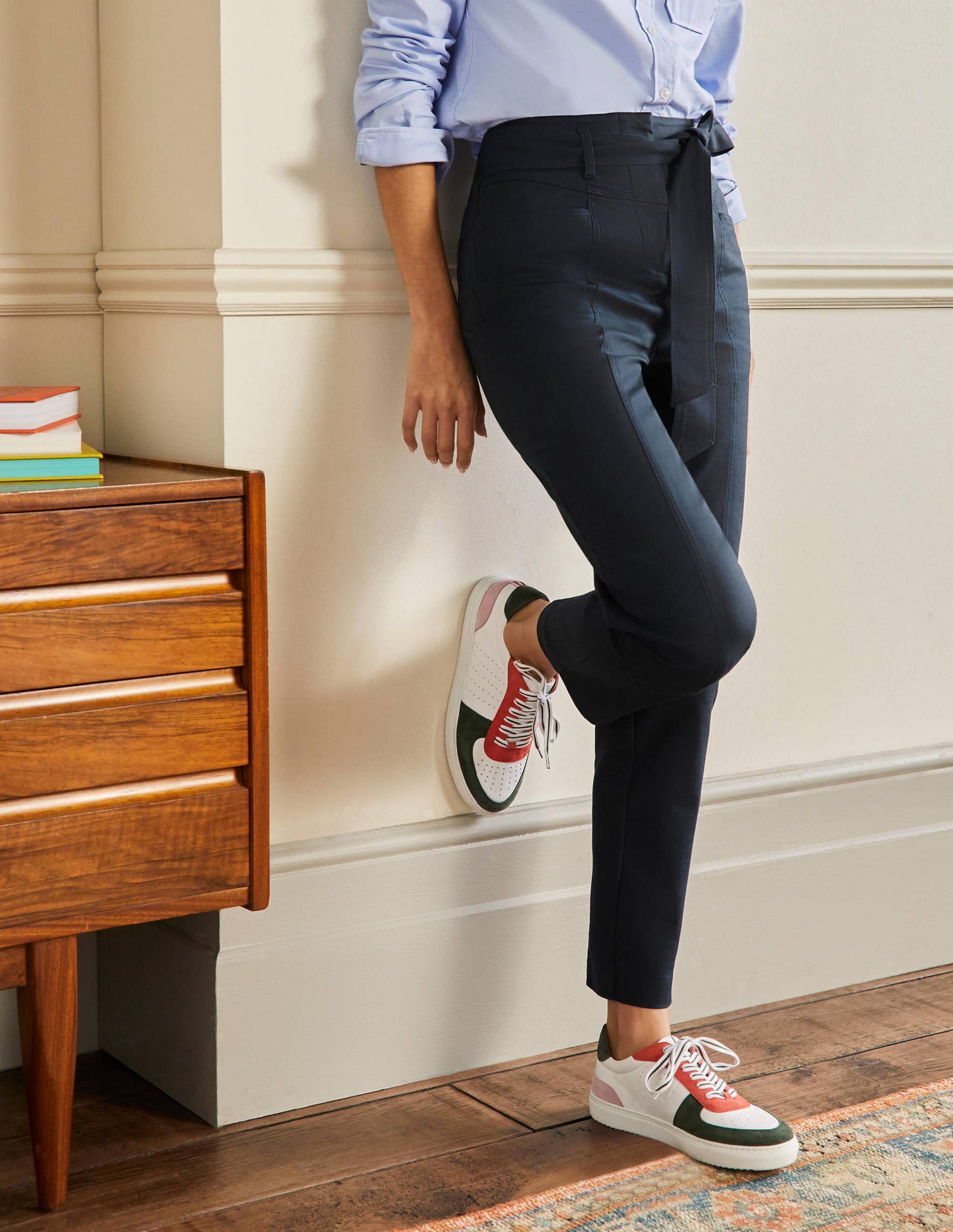 Pantalon Richmond noué à la taille-Bleu marine - Image 4