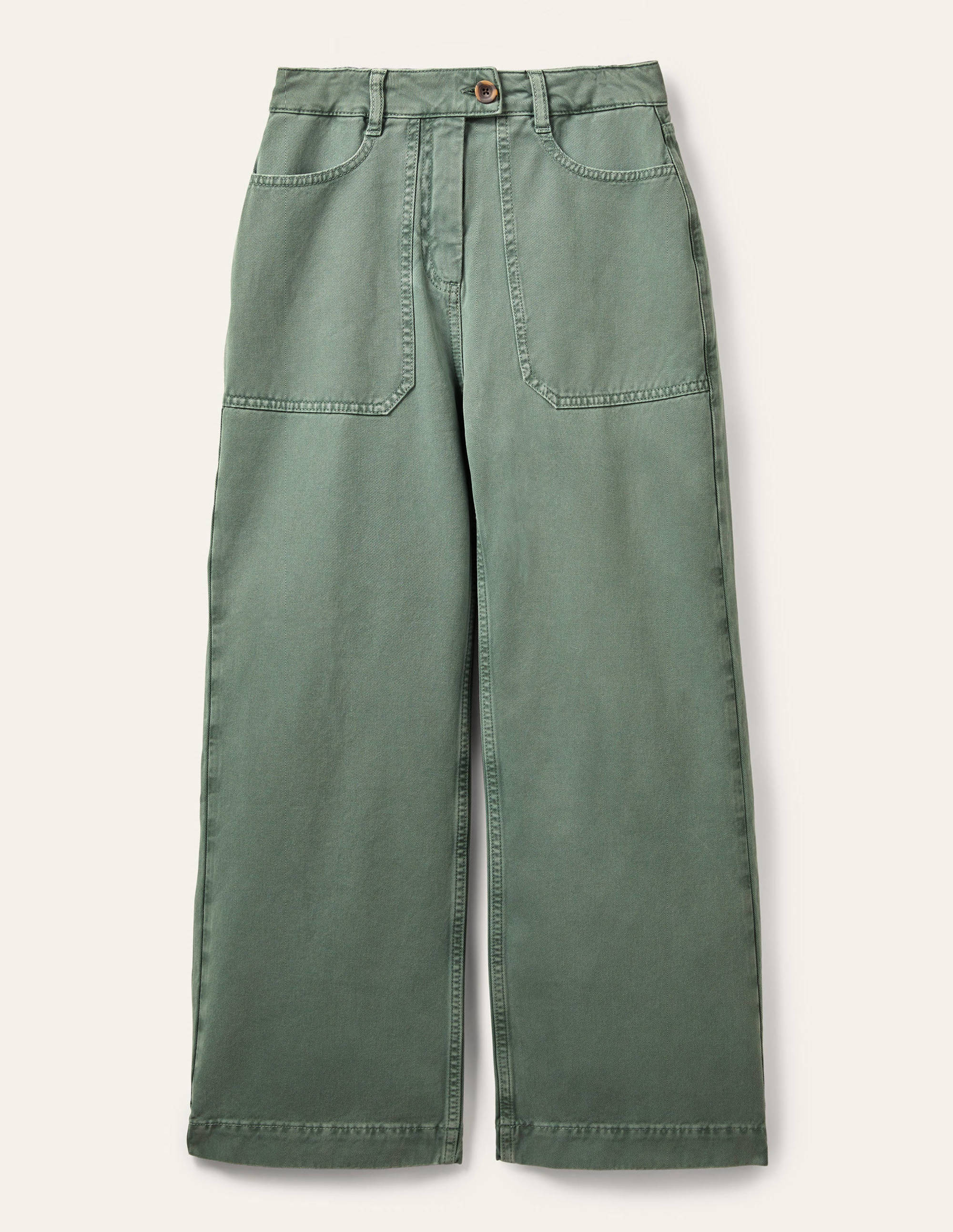 Pantalon large en sergé de coton-Aulne - Image 5