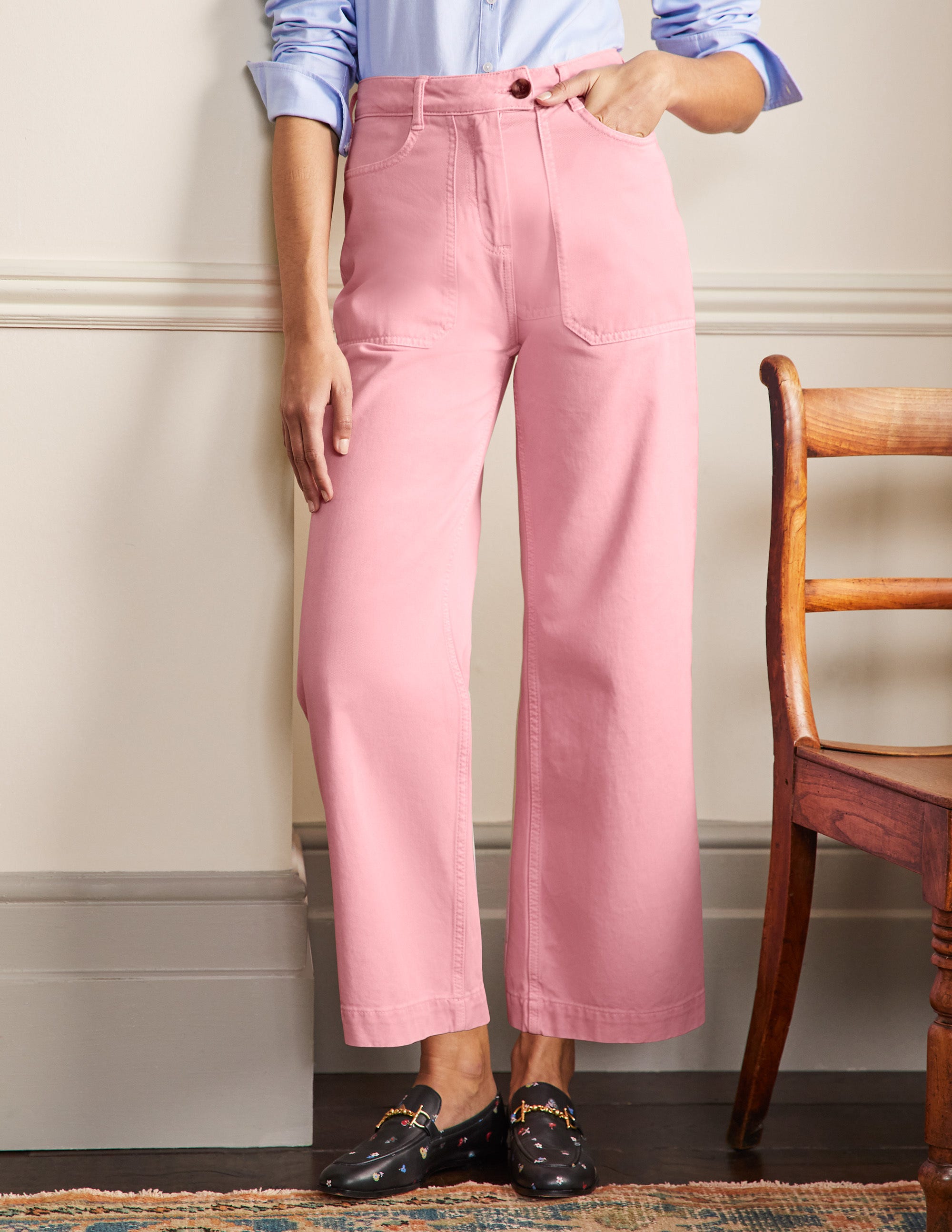 Baumwolltwillhose mit weitem Bein-Cameo-Rosa - Image 4