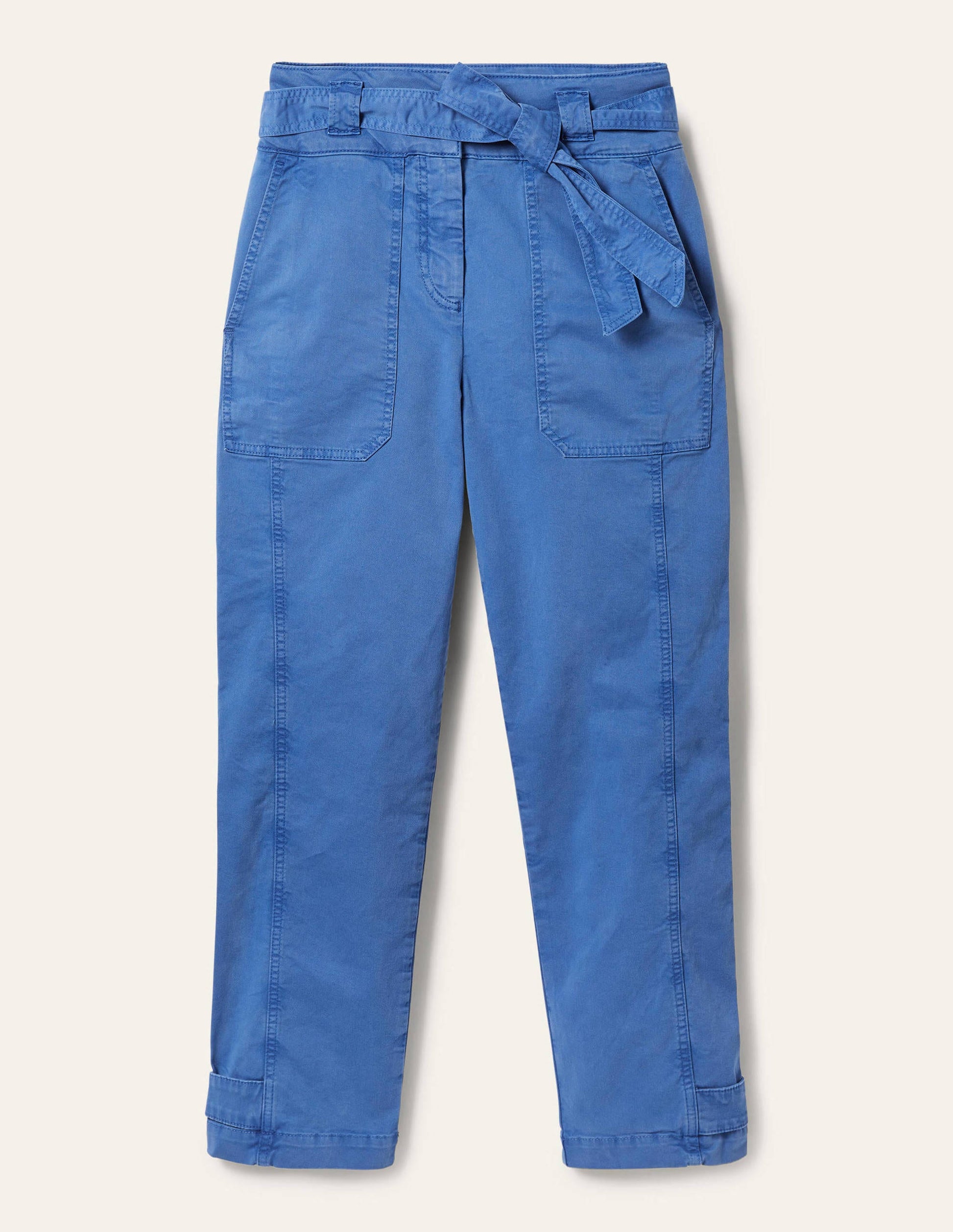 Chinohose mit Gürtel-Meeresblau-5