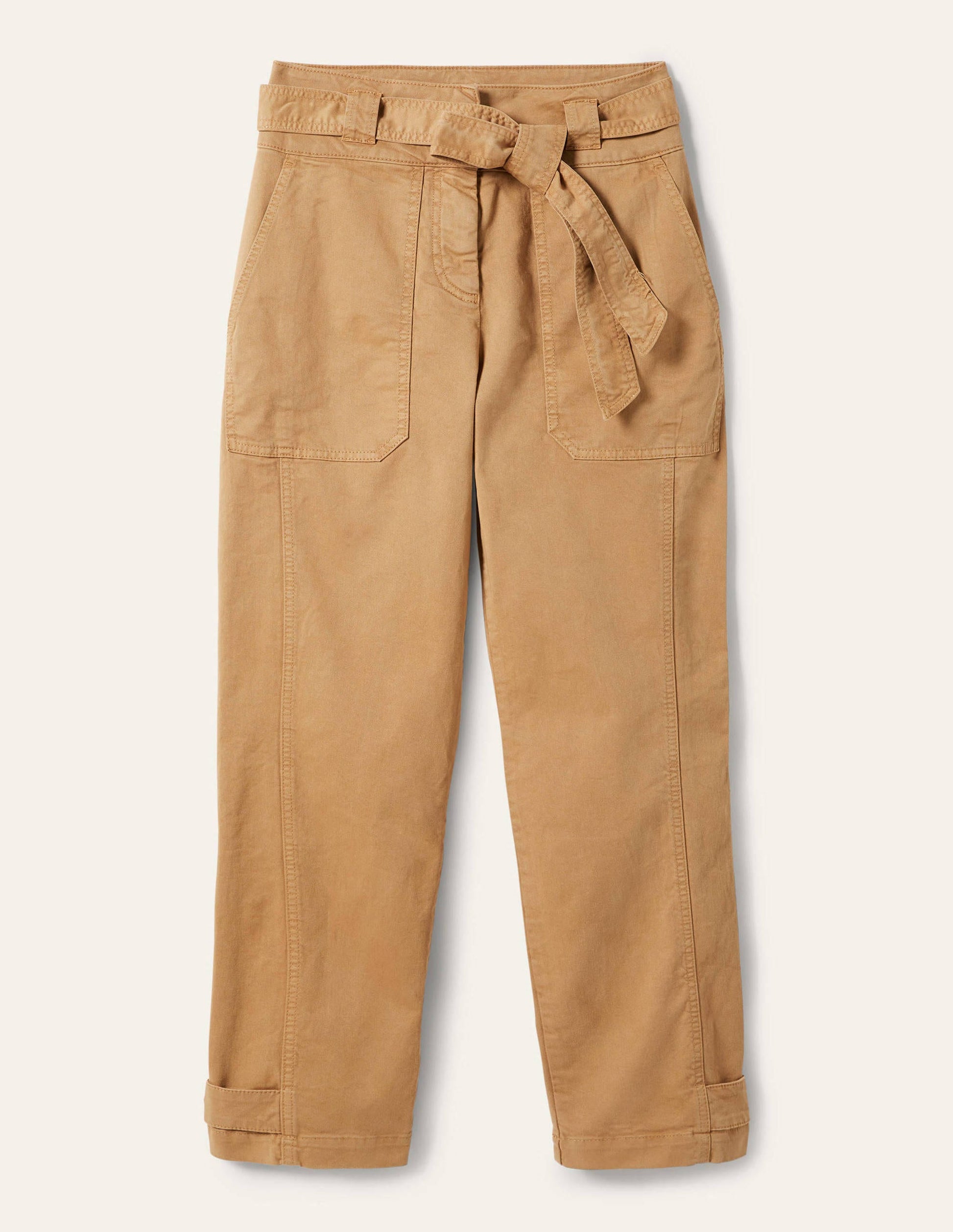 Chinohose mit Gürtel-Gemahlener Ingwer-5
