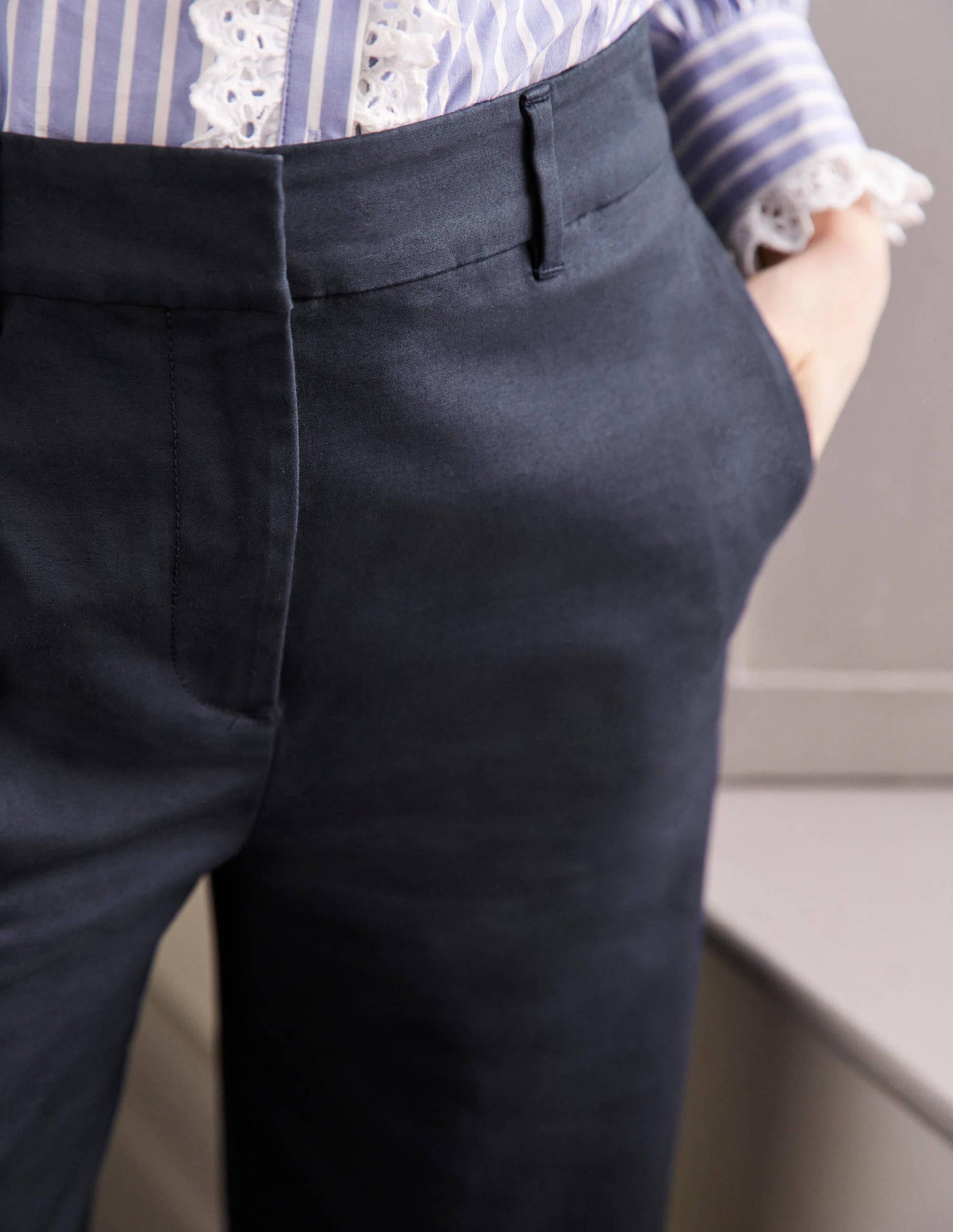 Richmond Hose mit hoher Taille-Marineblau-2