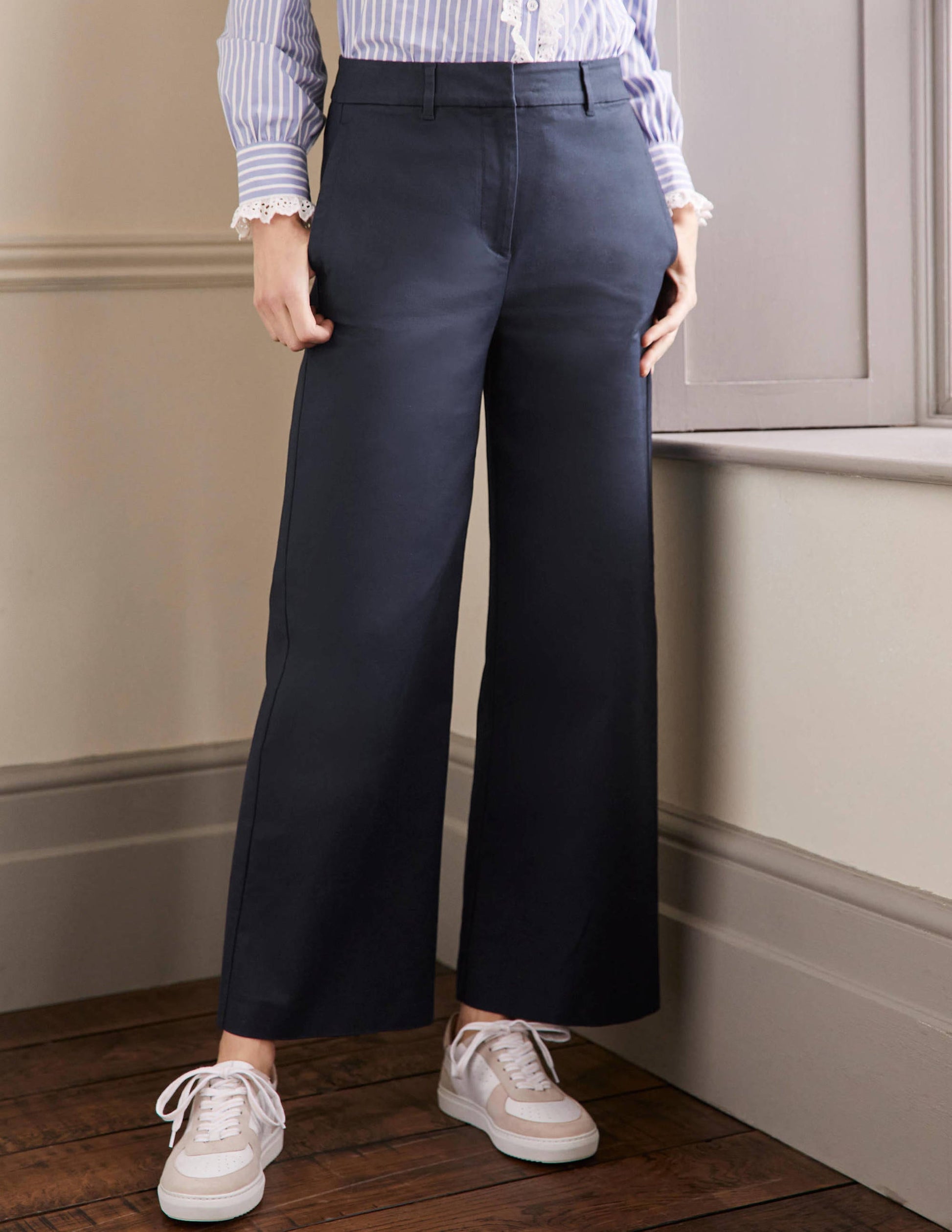 Richmond Hose mit hoher Taille-Marineblau-4