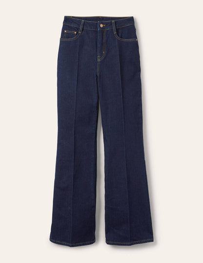 Antonia Elegante Jeans mit Schlag-Indigoblau-5
