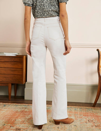 Antonia Elegante Jeans mit Schlag-Ecru-3