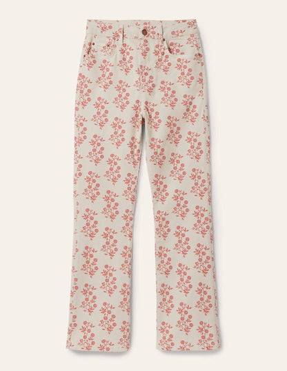 7/8-Jeans mit Schlag-Naturweiß/Staubrot, Gruppierte Blätter-6