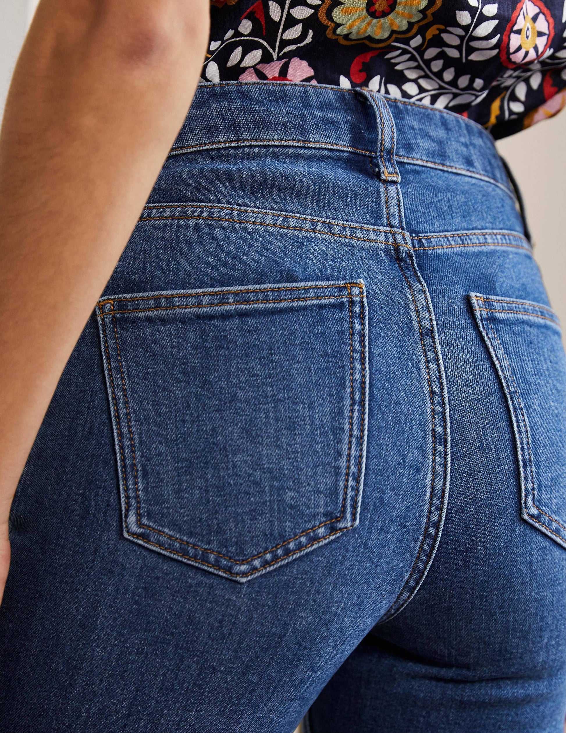 7/8-Jeans mit Schlag-Mittleres Vintageblau-2