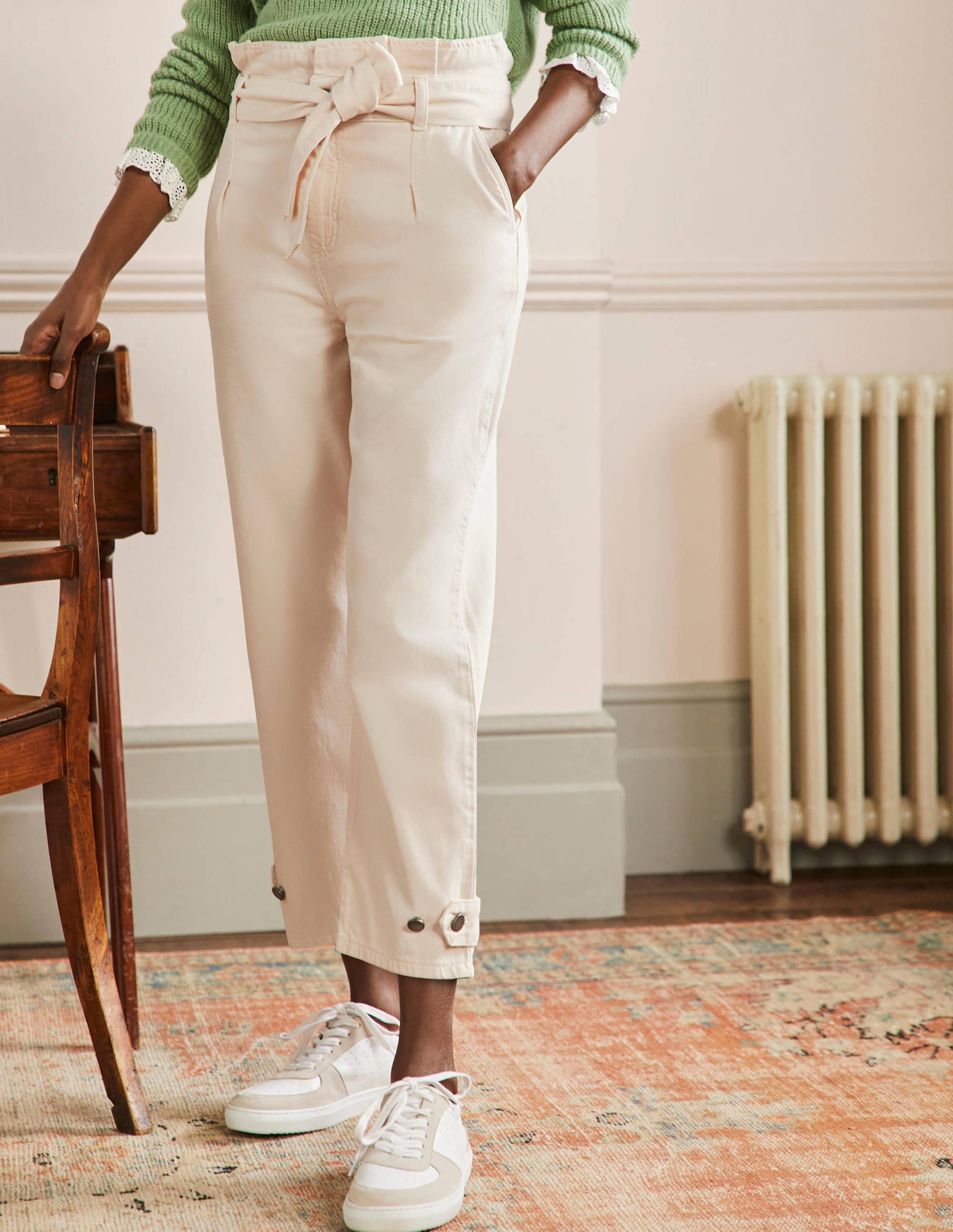 Cuffed Hem Jeans-Oat Milk - Image 4