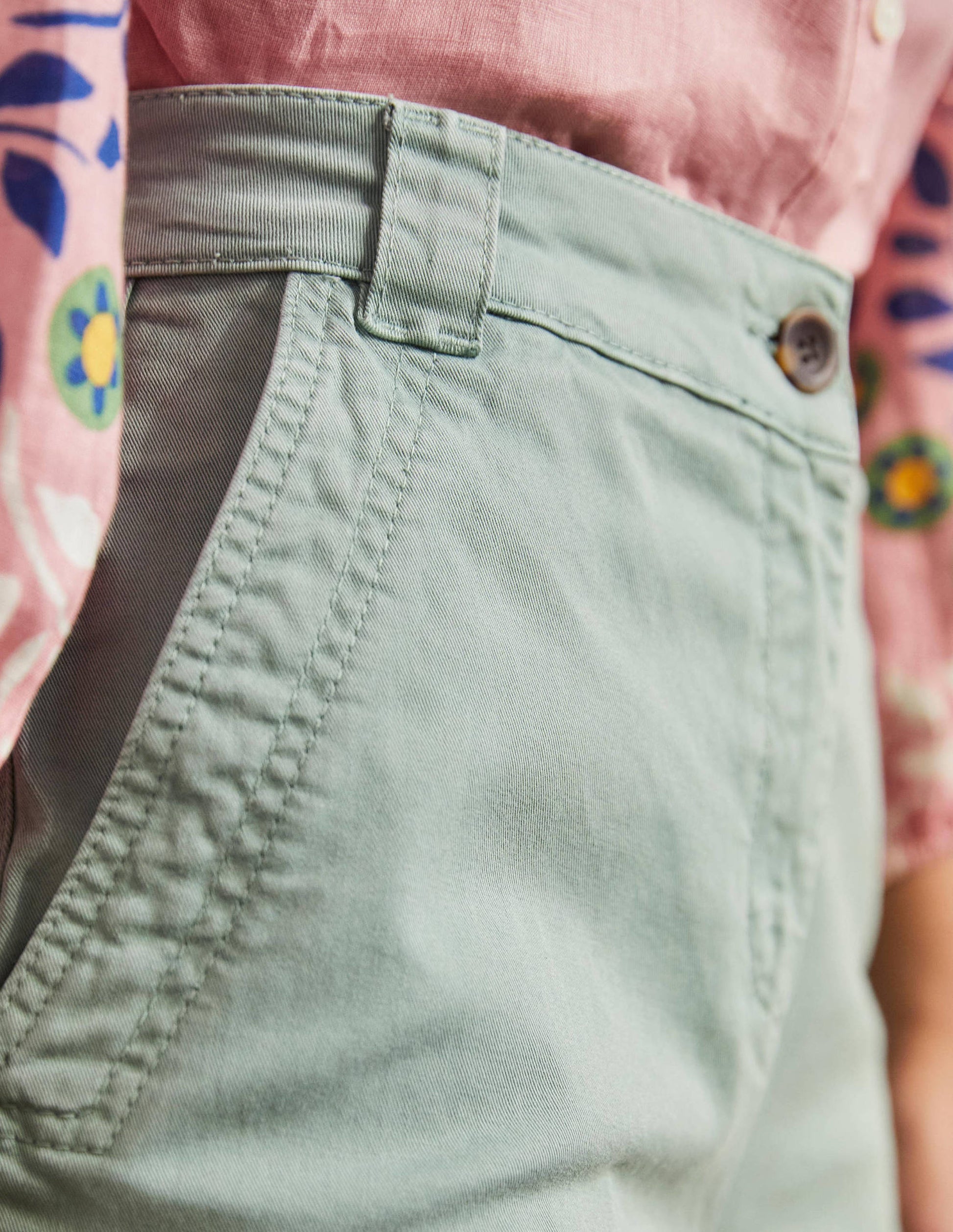 Short chino classique-Vert iceberg-2