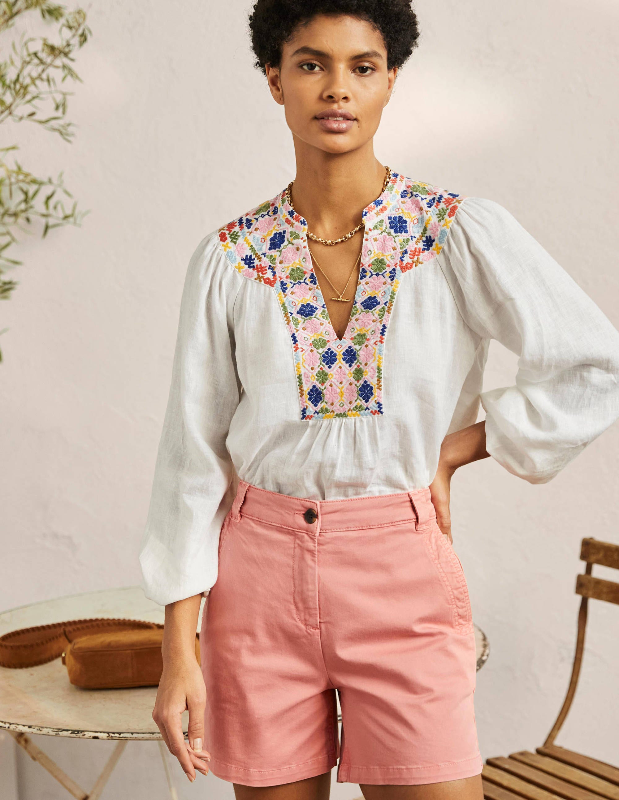 Short chino classique-Rose fleur mauve - Image 1