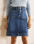 Jupe chino à poches plaquées-Vintage moyen