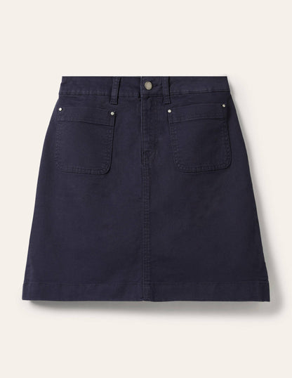 Rock mit aufgesetzter Tasche-Marineblau
