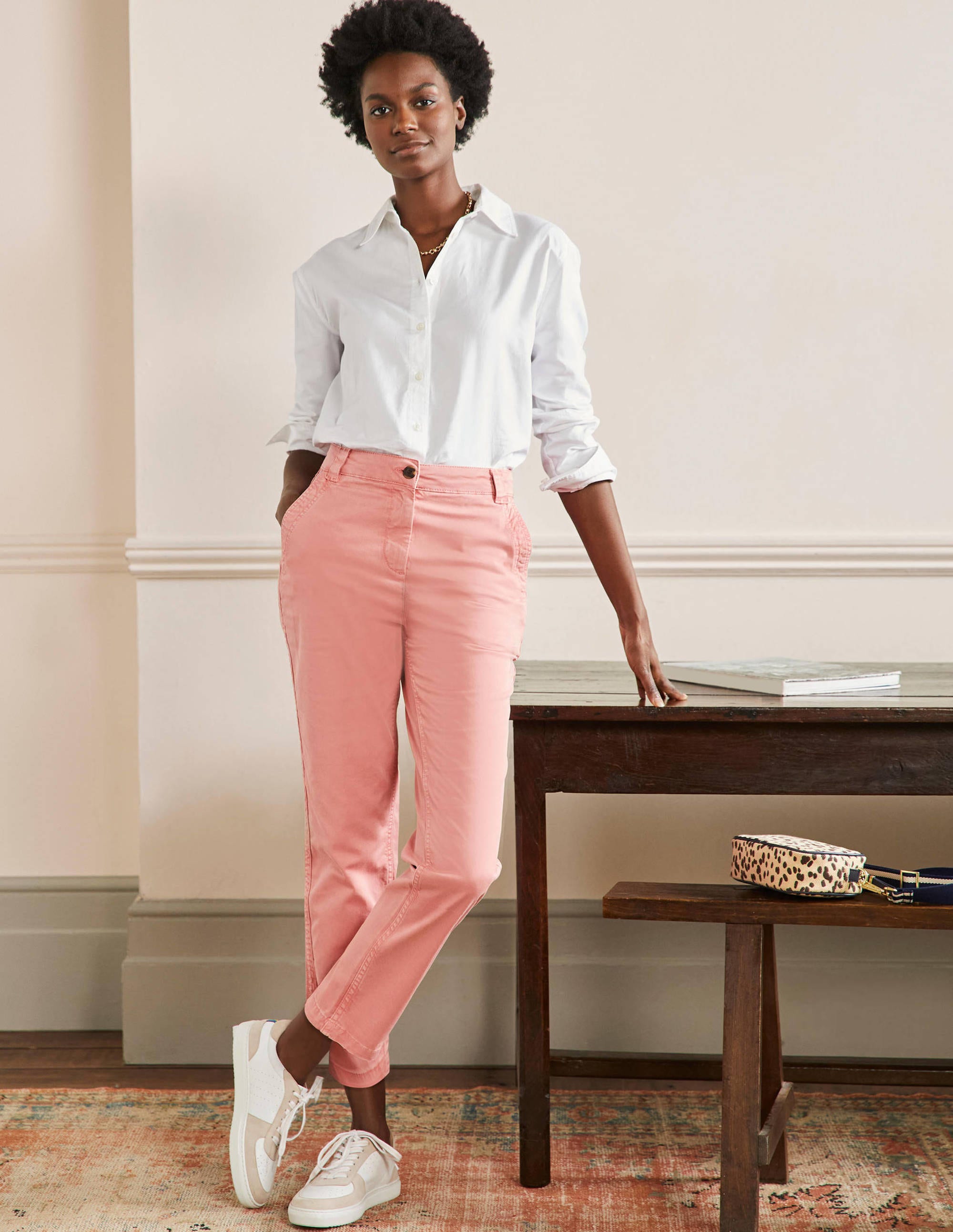 Classic Chino Trousers-Mauve Flower Pink - Image 1