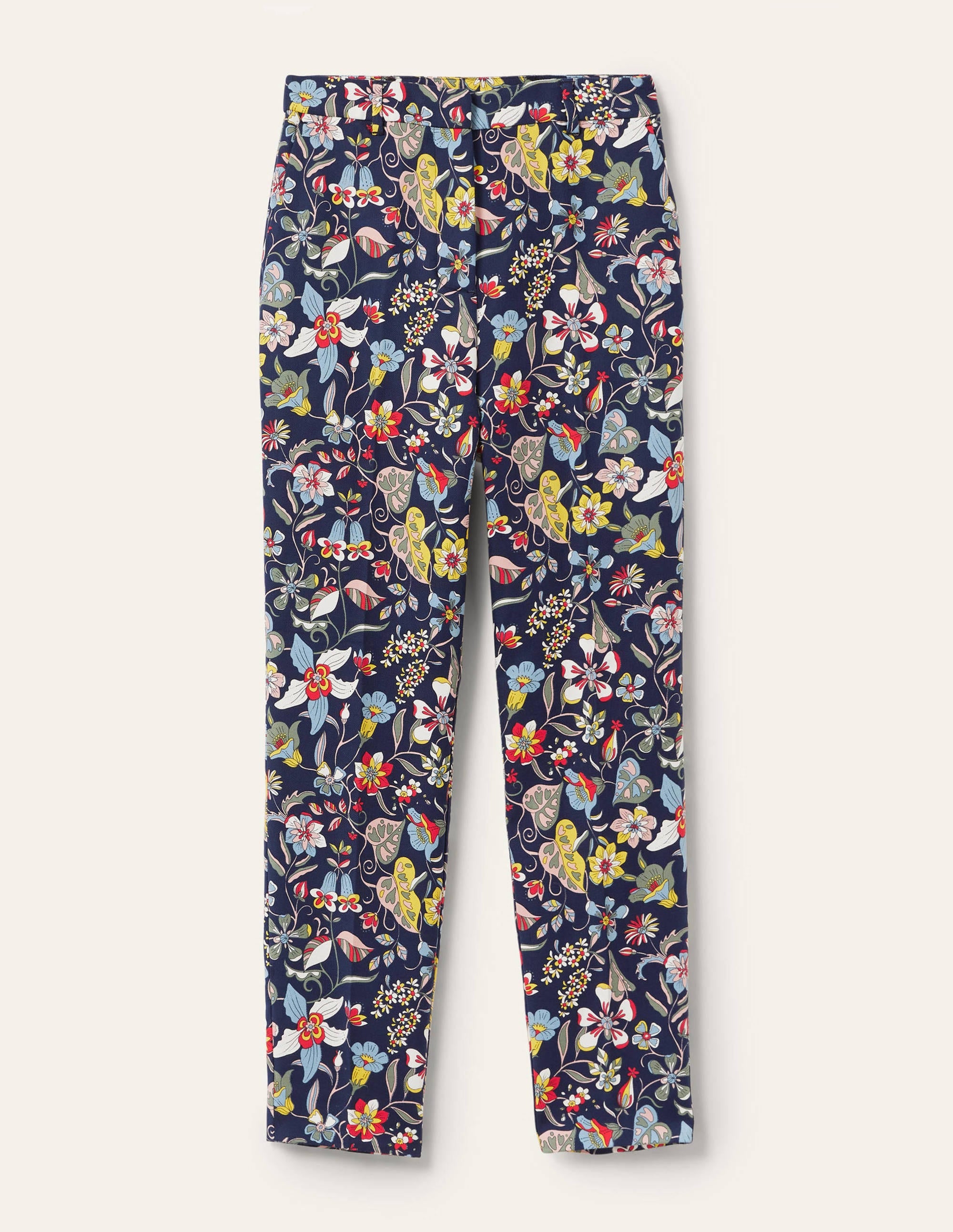 Carrie Gemusterte Hose-Französisches Navy, Tropisches Blumenmuster - Image 5