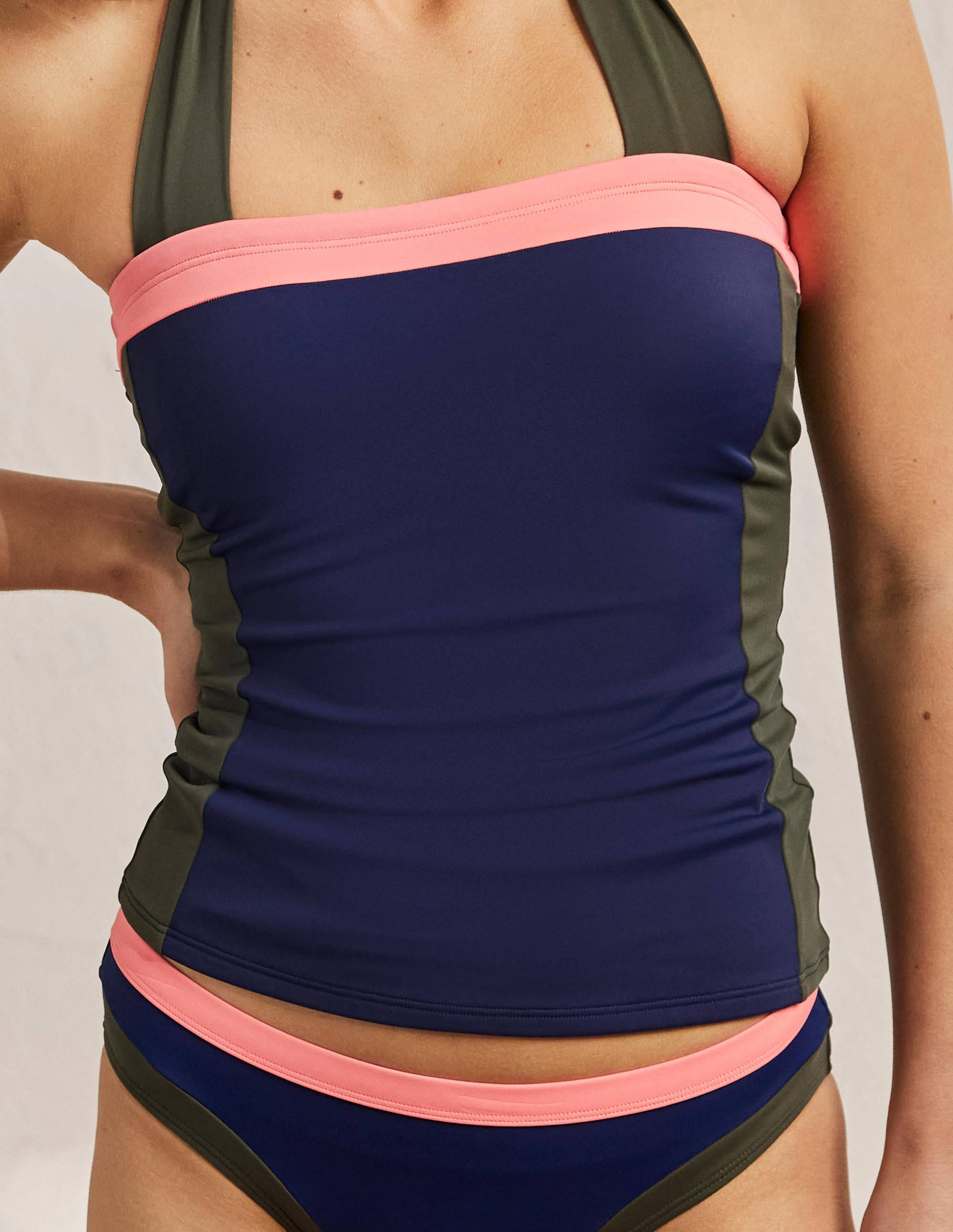 Santorini Tankini-Oberteil-Französisches Navy, Blockfarben - Image 4
