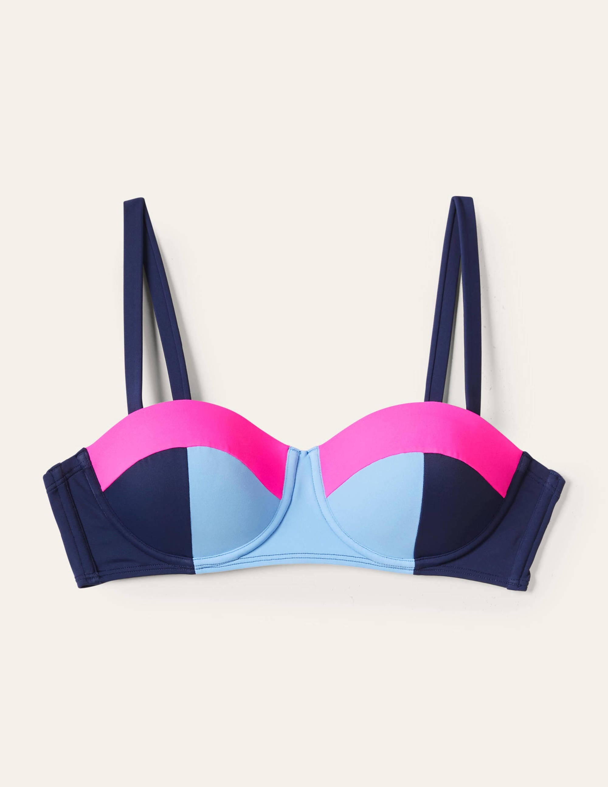Portofino Bikinioberteil mit Körbchen-Himmelblau, Blockfarben - Image 5