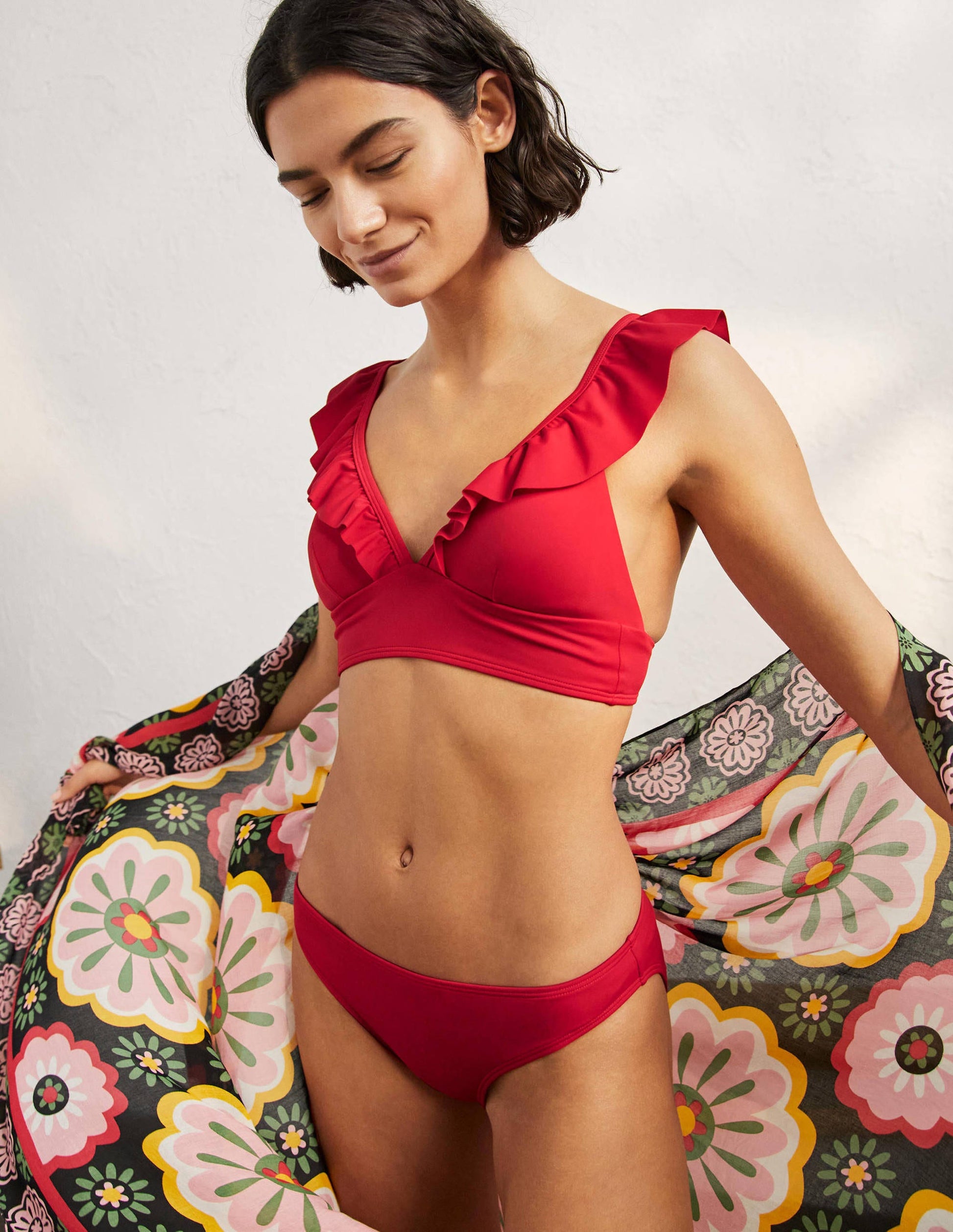 Klassische Bikinihose-Rot-1