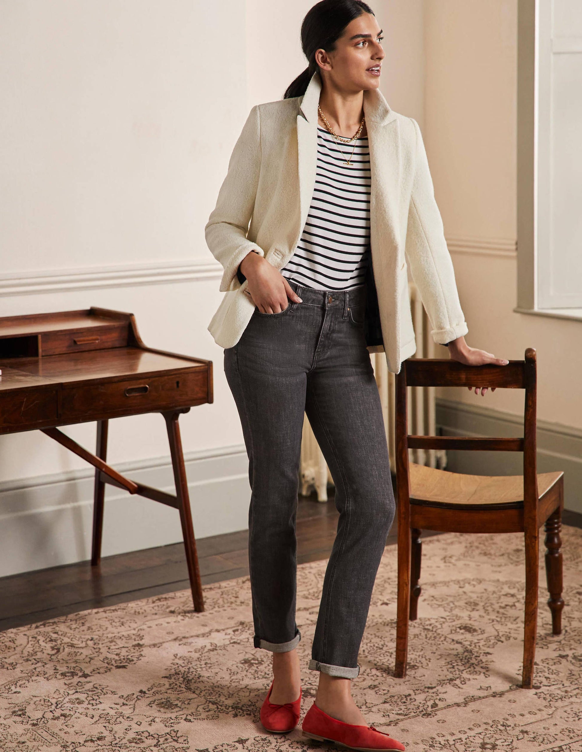 Schmale Jeans mit geradem Bein-Authentisches Grau-1