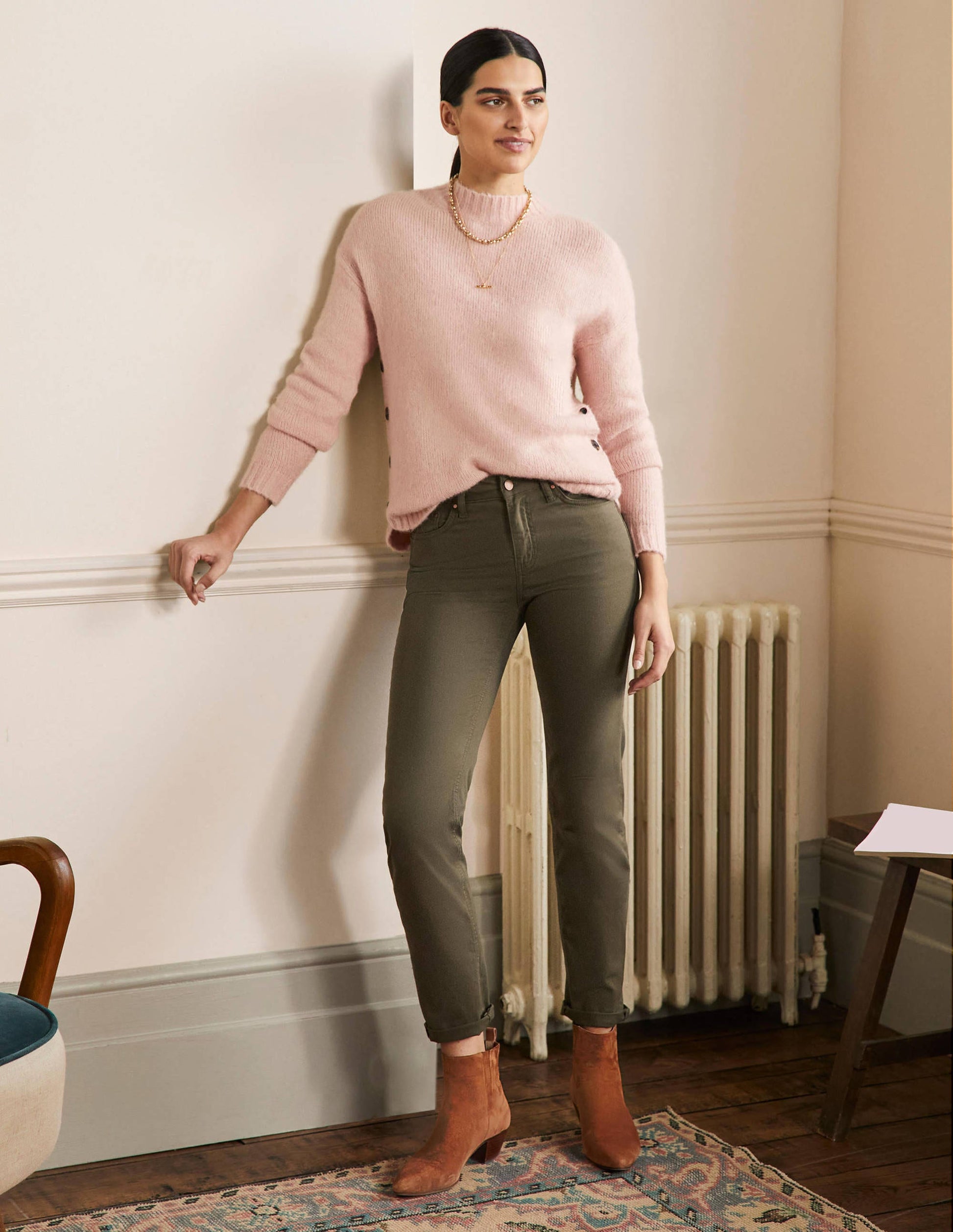 Jean slim droit-Kaki-1