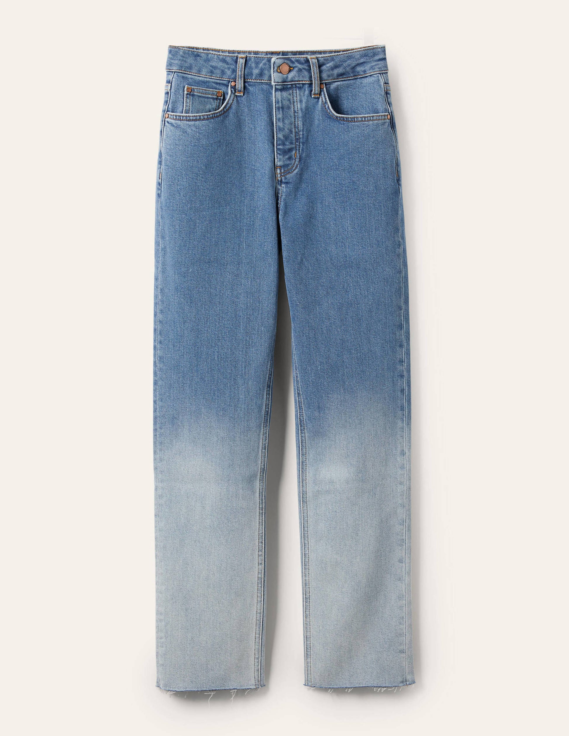 Jean droit décontracté-Ombré vintage clair-5