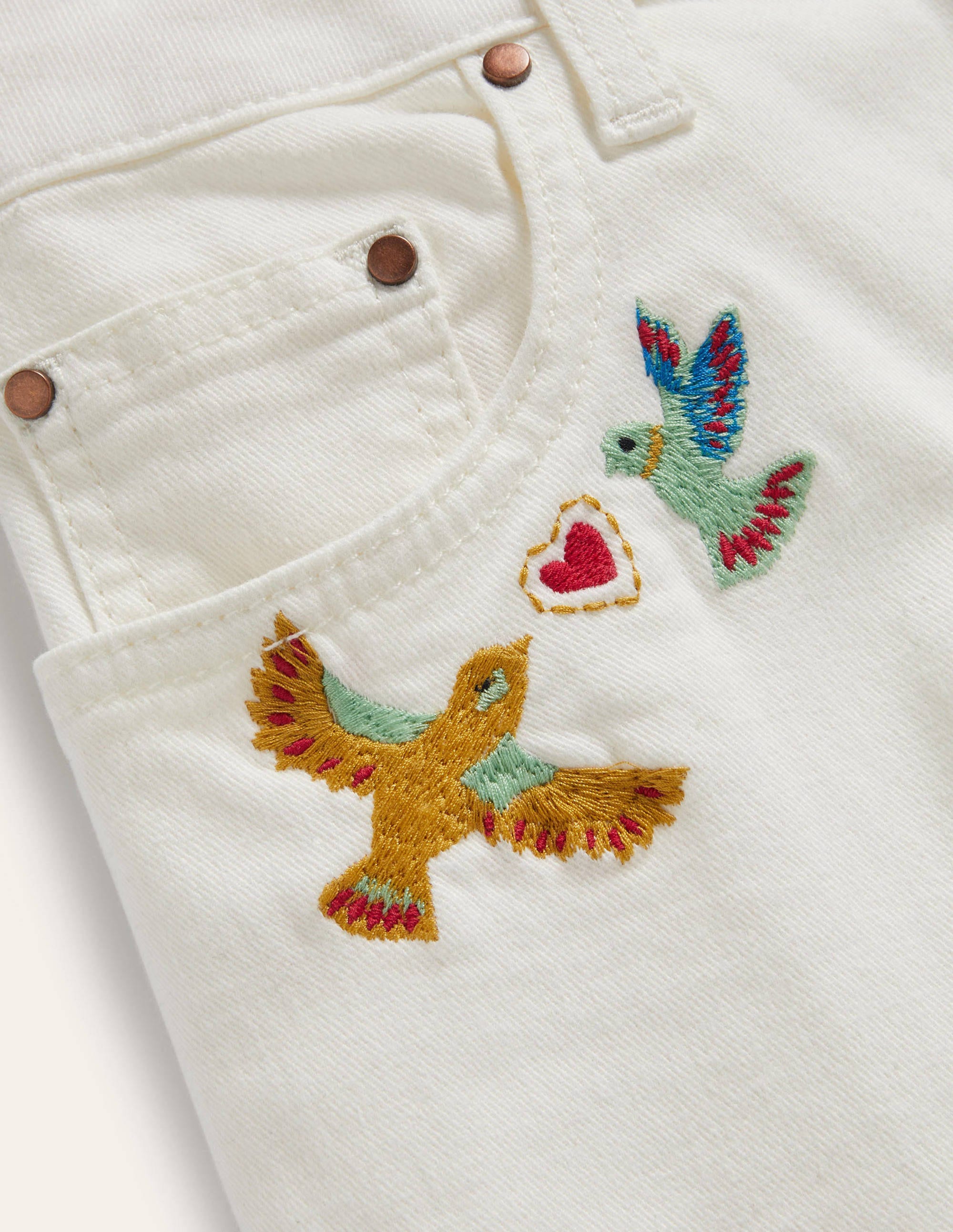 Jean girlfriend-Écru, broderies - Image 6