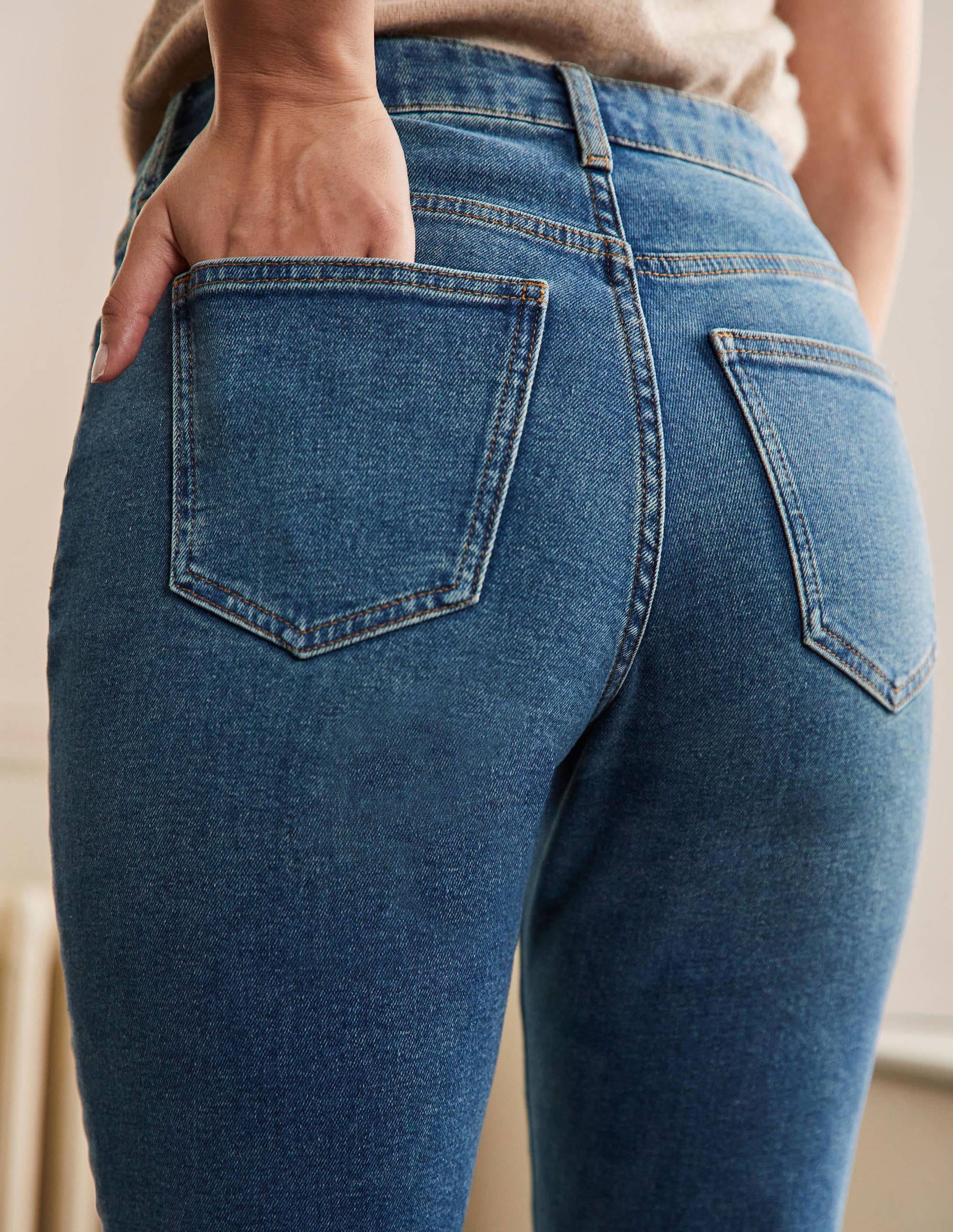 Jean girlfriend-Teinture verte vintage moyen - Image 5