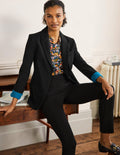 Blazer stretch en point de Rome-Noir