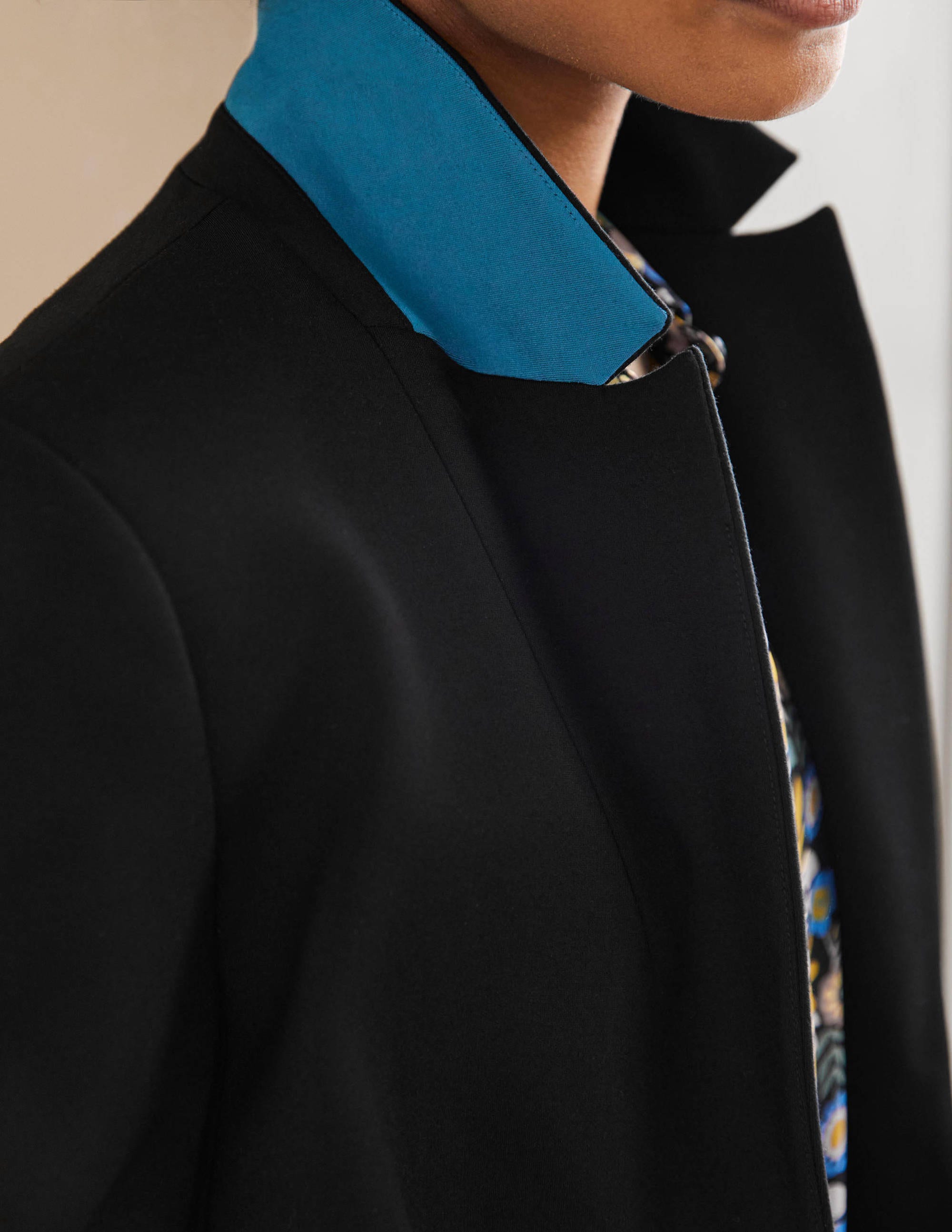 Blazer stretch en point de Rome-Noir - Image 2