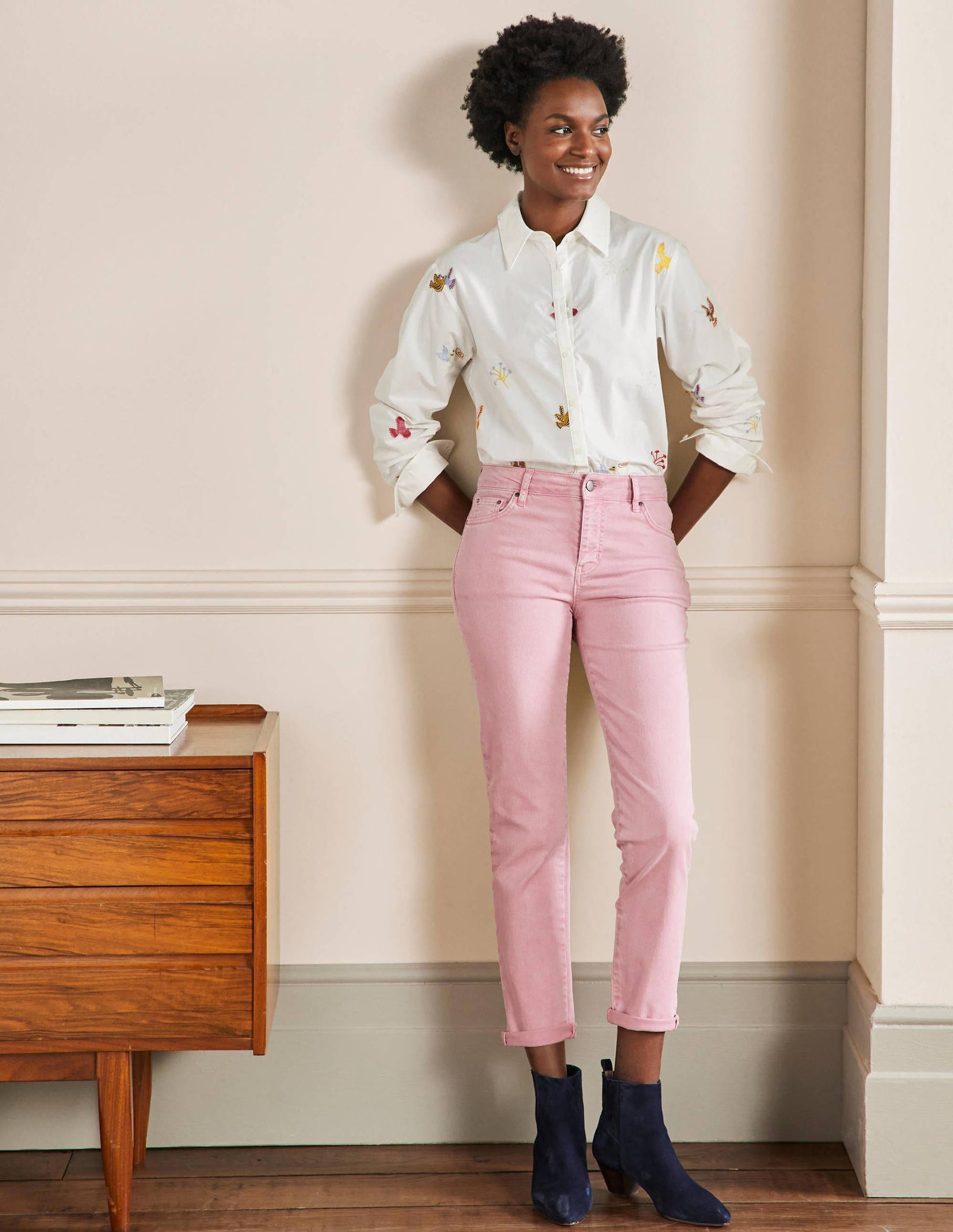 Slim Straight Ankle Skimmers-Posy Pink-1